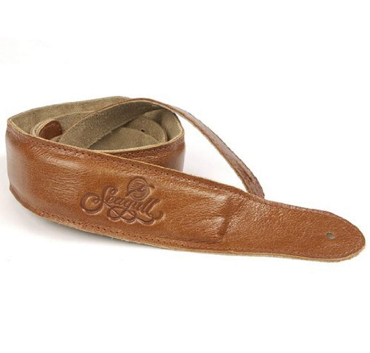 Godin Guitars 036936 Guitar Strap, Seagull Saddle Brown Padded with Embossed Logo