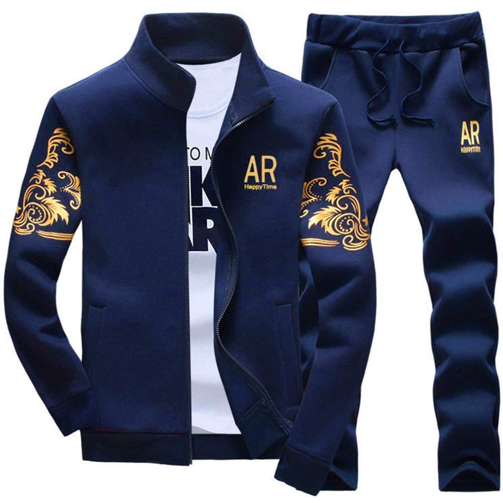 Men's Tracksuit Athletic Sports Casual Full Zip Warm Jogging Sweatsuit