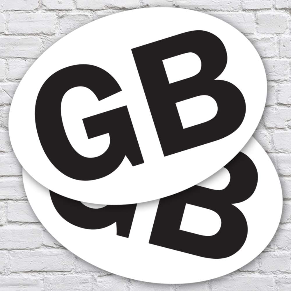 2x GB Car Stickers Oval Euro Car Van Lorry Vinyl Self Adhesive Great Britain Decal France Germany Europe