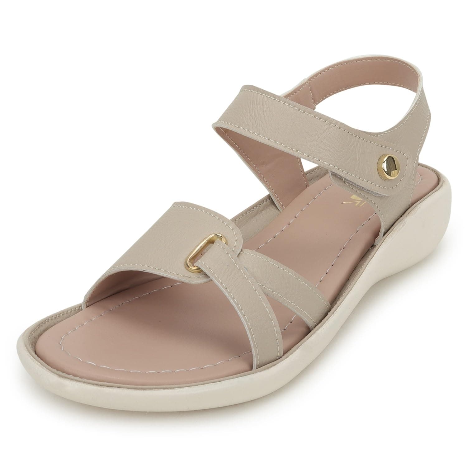 Women Stylish Cream Flat Sandals