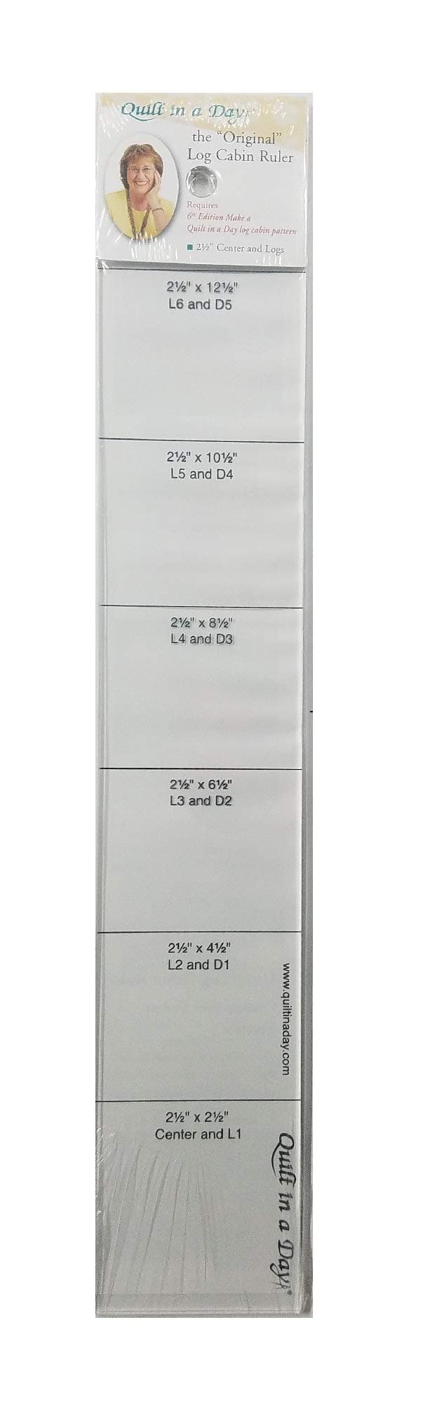 The Original Log Cabin Ruler by Quilt in a Day - Companion to The 6th Edition Log Cabin Book by Eleanor Burns