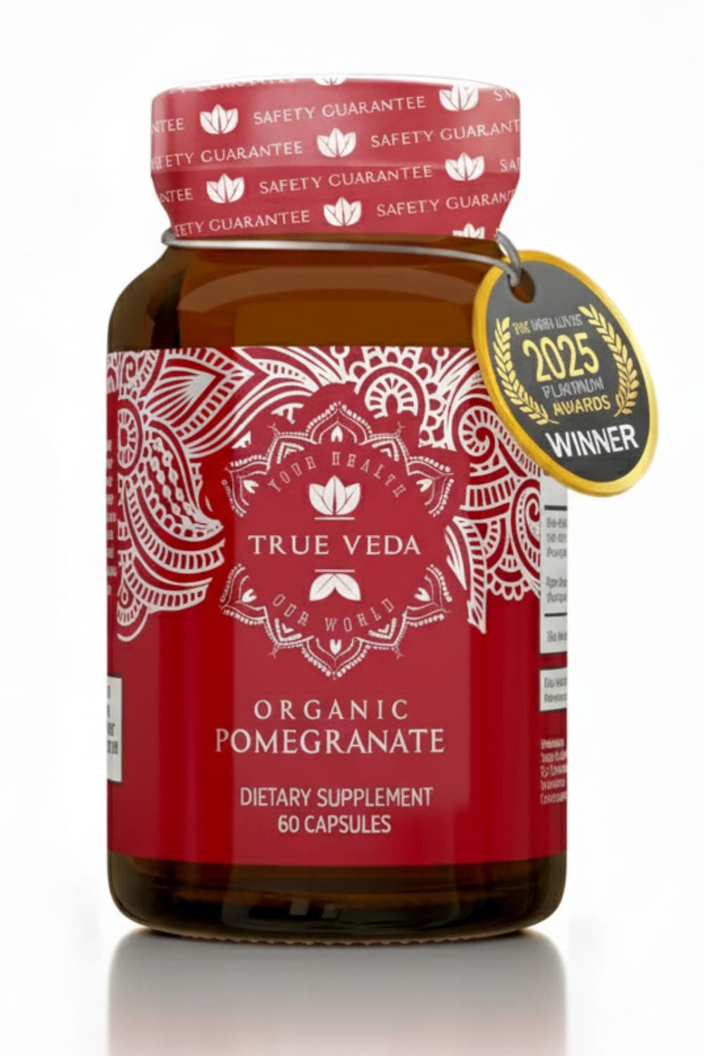 Organic Pomegranate Capsules | Pomegranate Juice Alternative | Certified Organic by Soil Association | Vegetarian & Vegan Friendly | Ayurveda Extract | 60 Easy Swallow Capsules | UK Made