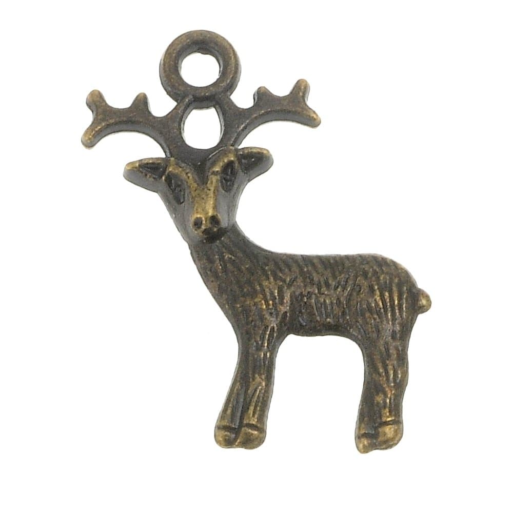 76Pcs Deer Charms DIY Jewelry Making Pendant Fit Bracelet Necklace Vintage Antique Silver,Antique Bronze (Antique Bronze)