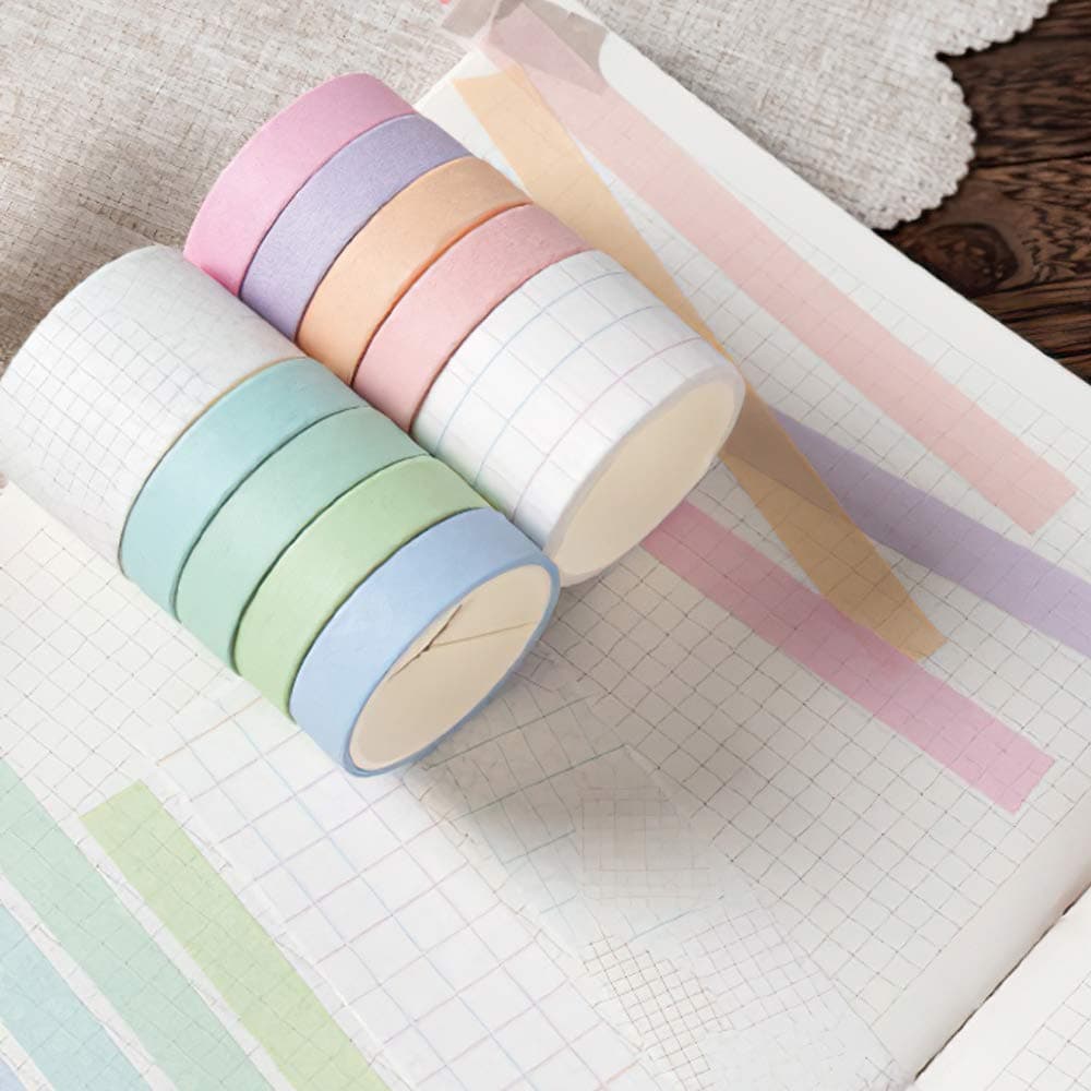 Washi Tape Set of 10 Rolls, Masking Decorative Gray Paper Tape for Bullet Journal DIY Decor Planners Scrapbooking Party School Supplies Craft