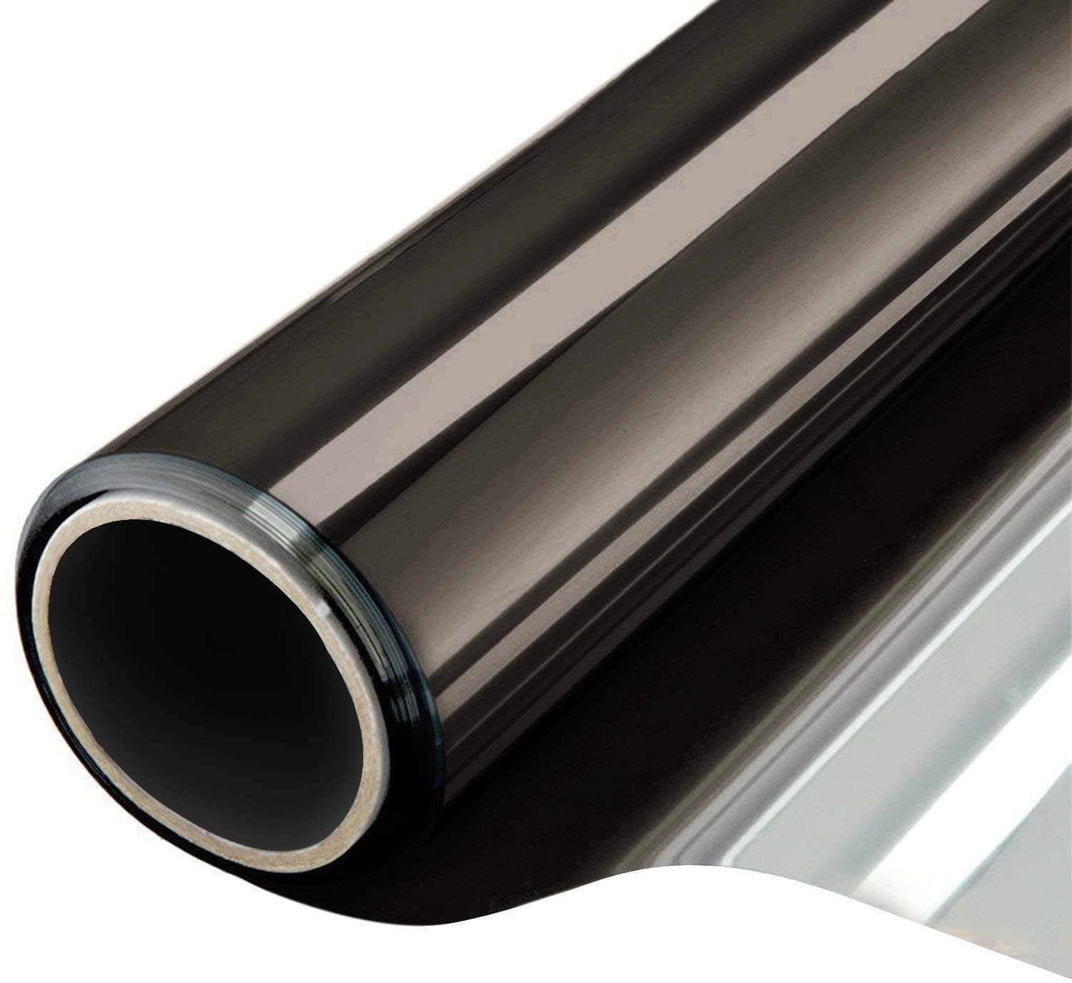 FILMGOO Window Film One Way Daytime Privacy Mirror Tint Treatments UV Heat Control Vinyl Stickers Sun Block Glass Paper Door Covering Reflective Static Cling (17.7 Inch x 13.1 Feet, Black Silver)