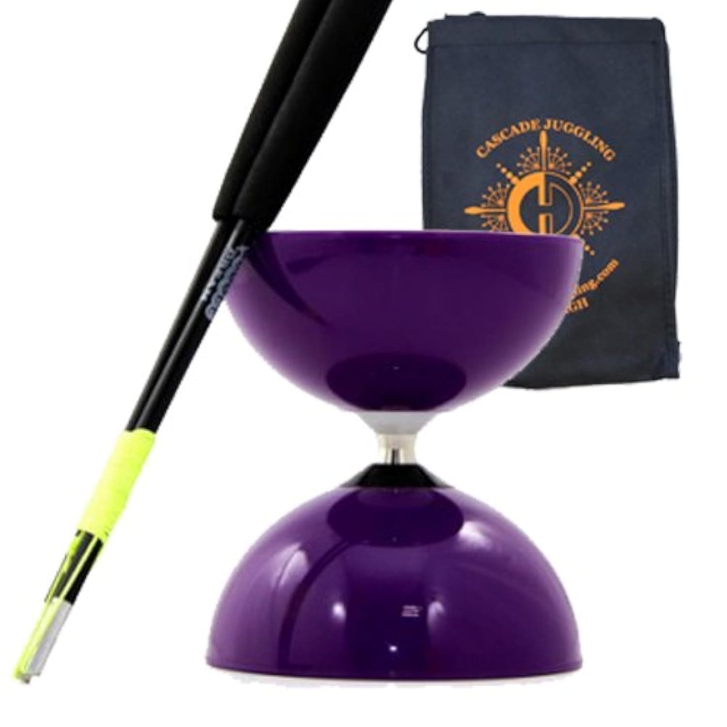 Juggle Dream and Cascade Juggling Purple Big Top - Jumbo Bearing Diabolos Set, Black Superglass Diablo Sticks, Diabolo string & Bag (Purple)
