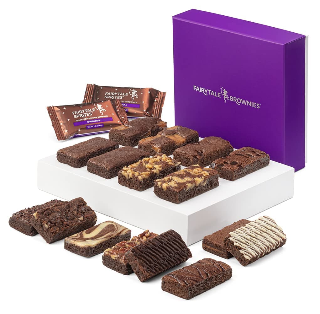 Fairytale Brownies Sprite 16 Individually Wrapped Gourmet Chocolate Food Gift Basket - 3 Inch x 1.5 Inch Snack-Size Brownies - 16 Pieces - Item SF216