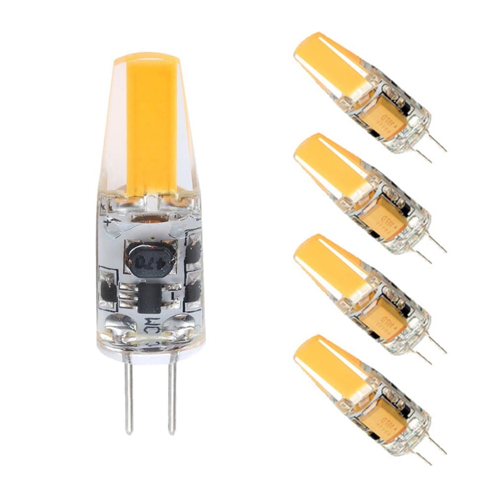 5 Pack 6W G4 LED 12V Dimmable COB Bi-Pin Light Bulb Warm White 3500K, Lighteve Replacements of Halogen/Incandescent G4 25W Led Lamp [Energy Class A++]