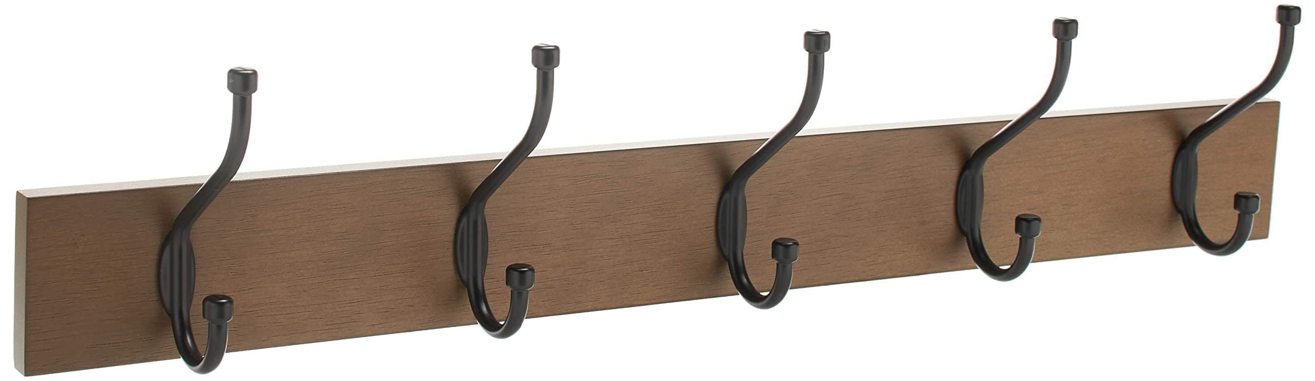 Amazon Basics Wall Hanger, Wall Mount, 5 Hooks, Vintage Rectangular Barn Wood