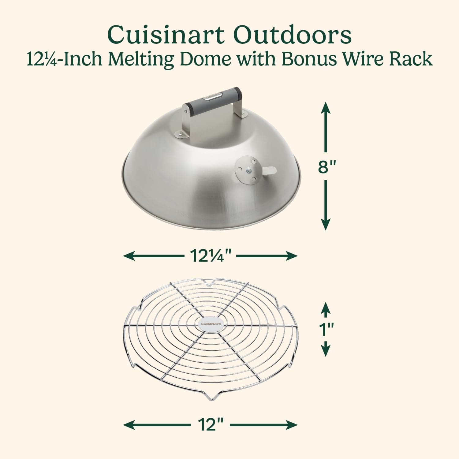 Cuisinart CGWM-083 Bonus, 12.25" Melting Dome and Wire Rack, Stainless Steel