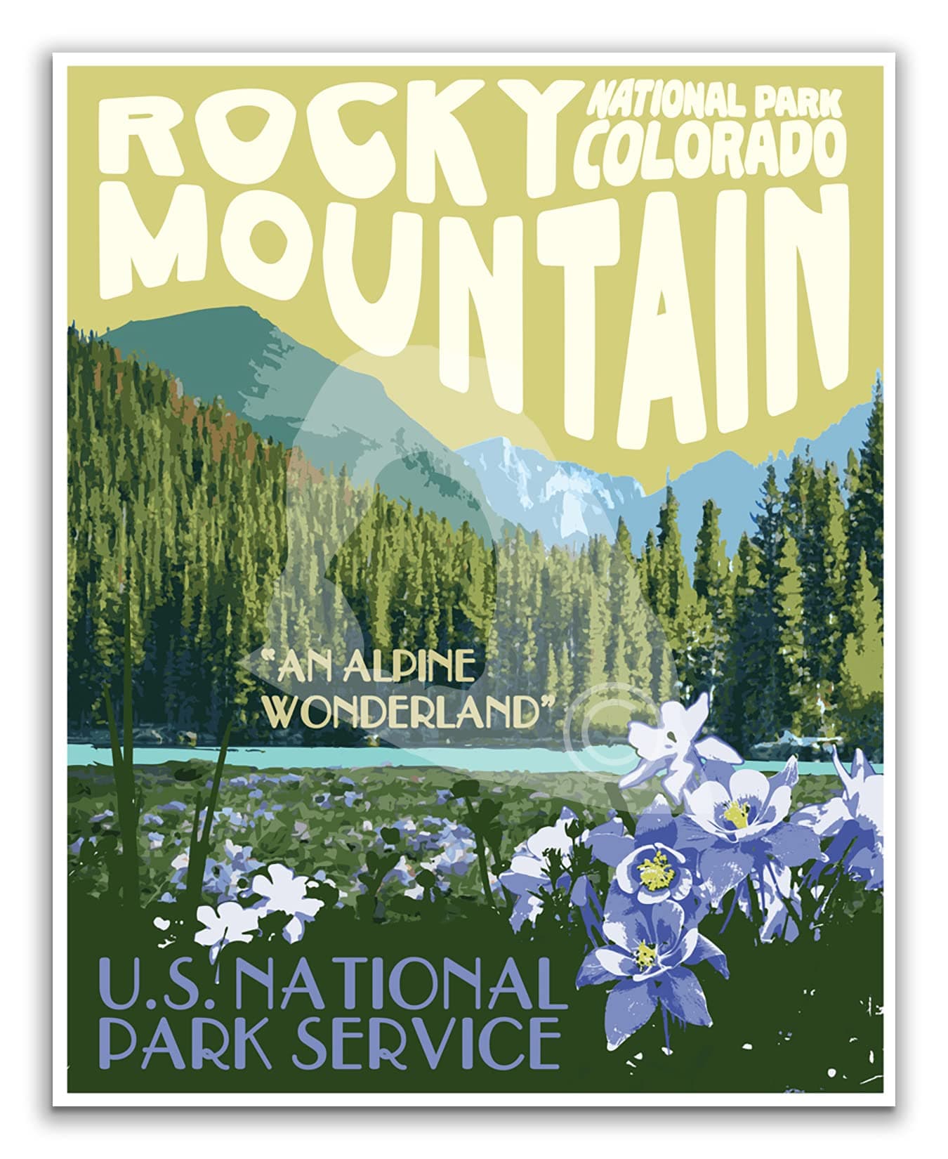 Rocky Mountain National Park Poster, Rocky Mountain National Park Print, Rocky Mountain Colorado Art, Wildflower Print (Canvas, Poster) (Canvas, 11x14 Inches)