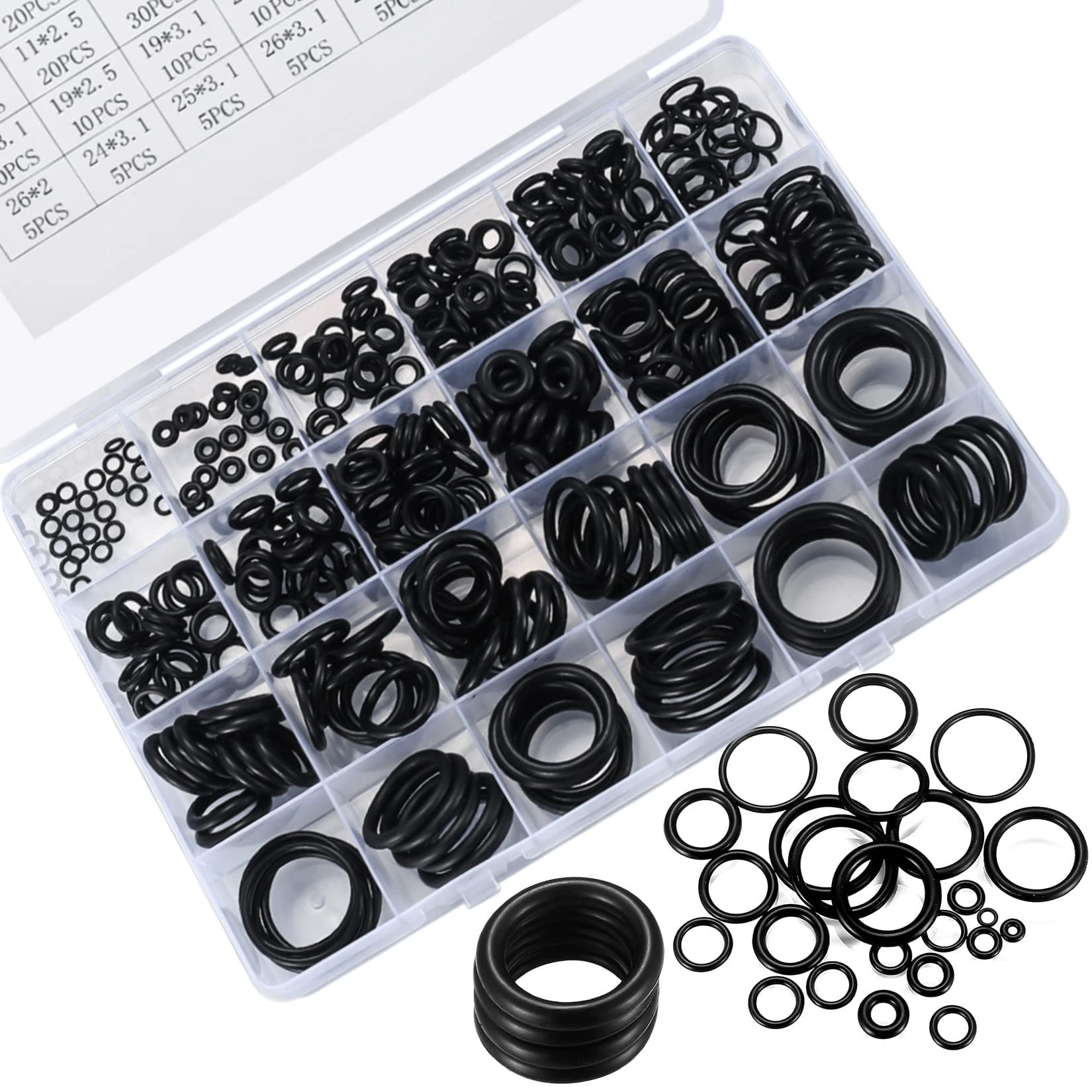 360 Pcs Rubber O-Ring Washer Gaskets