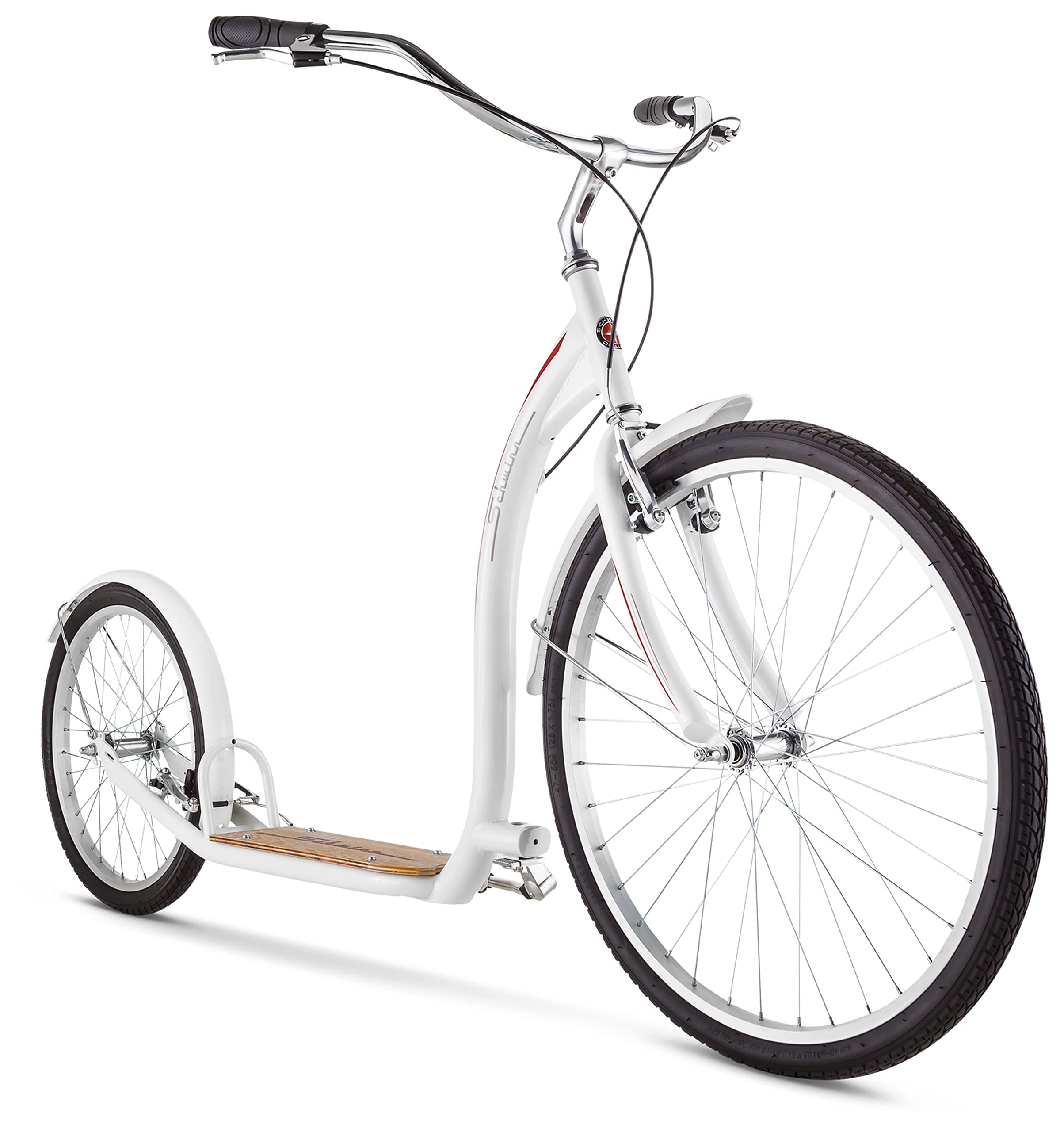 Shuffle or Shuffle Deluxe Adult Kick Scooter, 26 Inch Front Wheel & 20 Inch Rear Wheel, Smooth Ride, Durable Steel Frame, Fenders, Front & Rear Linear Pull Brakes, Two Wheel Scooter for Adults