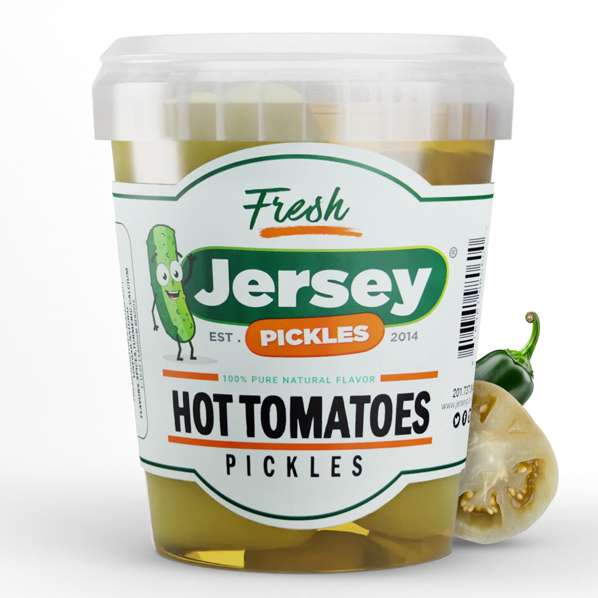 Jersey Pickles - Hot Pickled Tomatoes (Quart) – Pickled Vegetable – Handcrafted Gourmet Topping for Sandwiches, Charcuterie & More
