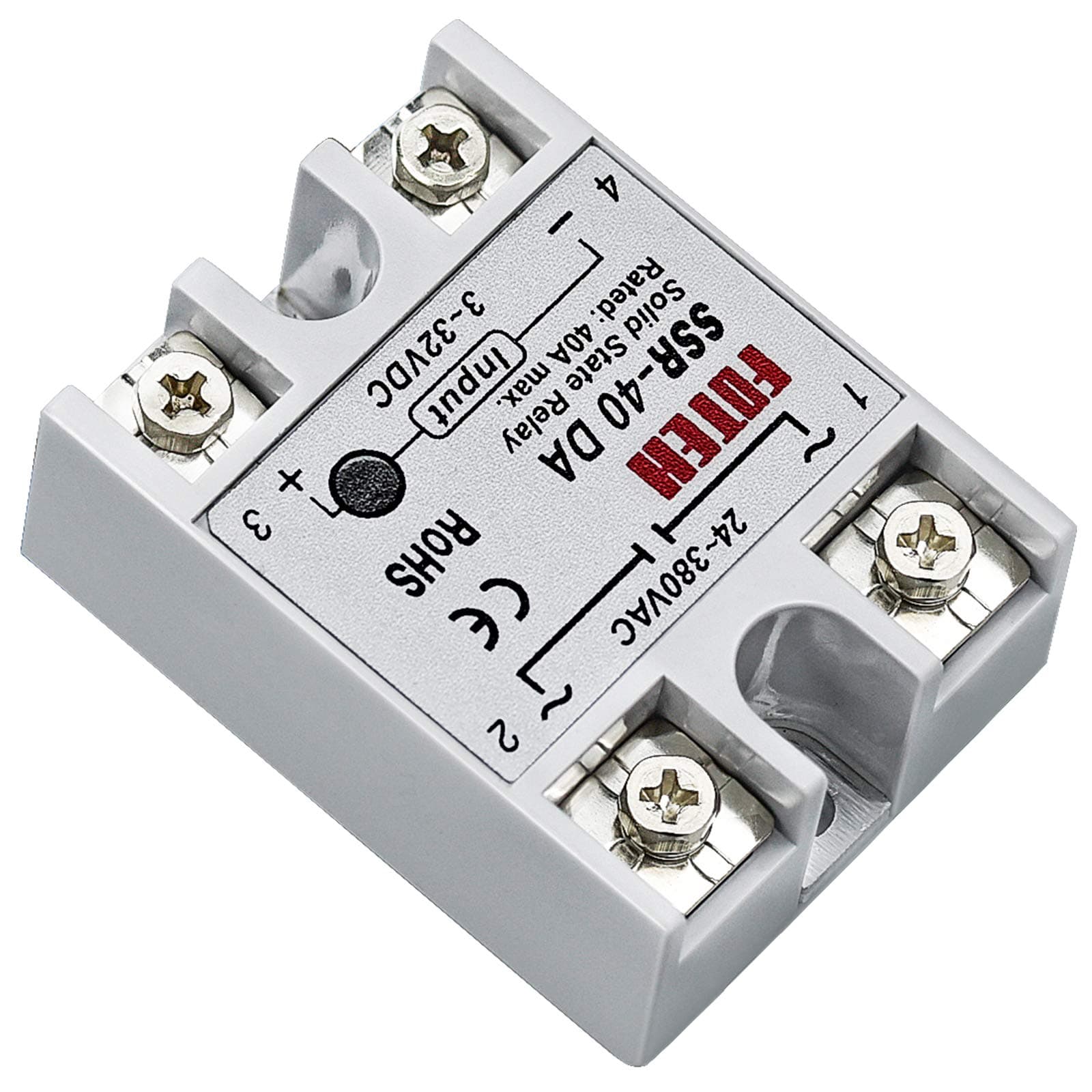 Solid State Relay SSR-40 DA for Industrial Automation Process Single-Phase DC Module Load 24-380VAC Controlled Module Input 3-32V DC