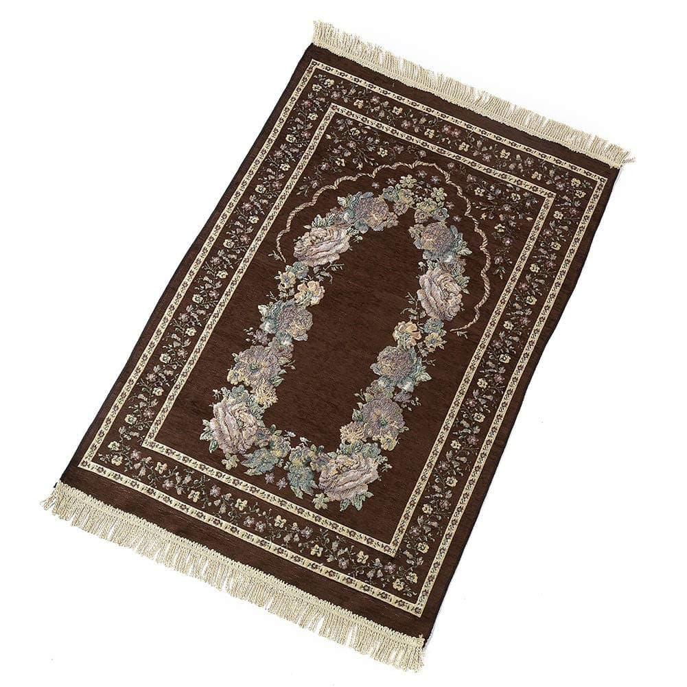 Praying Rug,Portable Folding Prayer Carpet Floral Prayer Mat Rug Anti Slip Cotton Polyester Travel Praying Rug for Church, Home,Hall, Camping