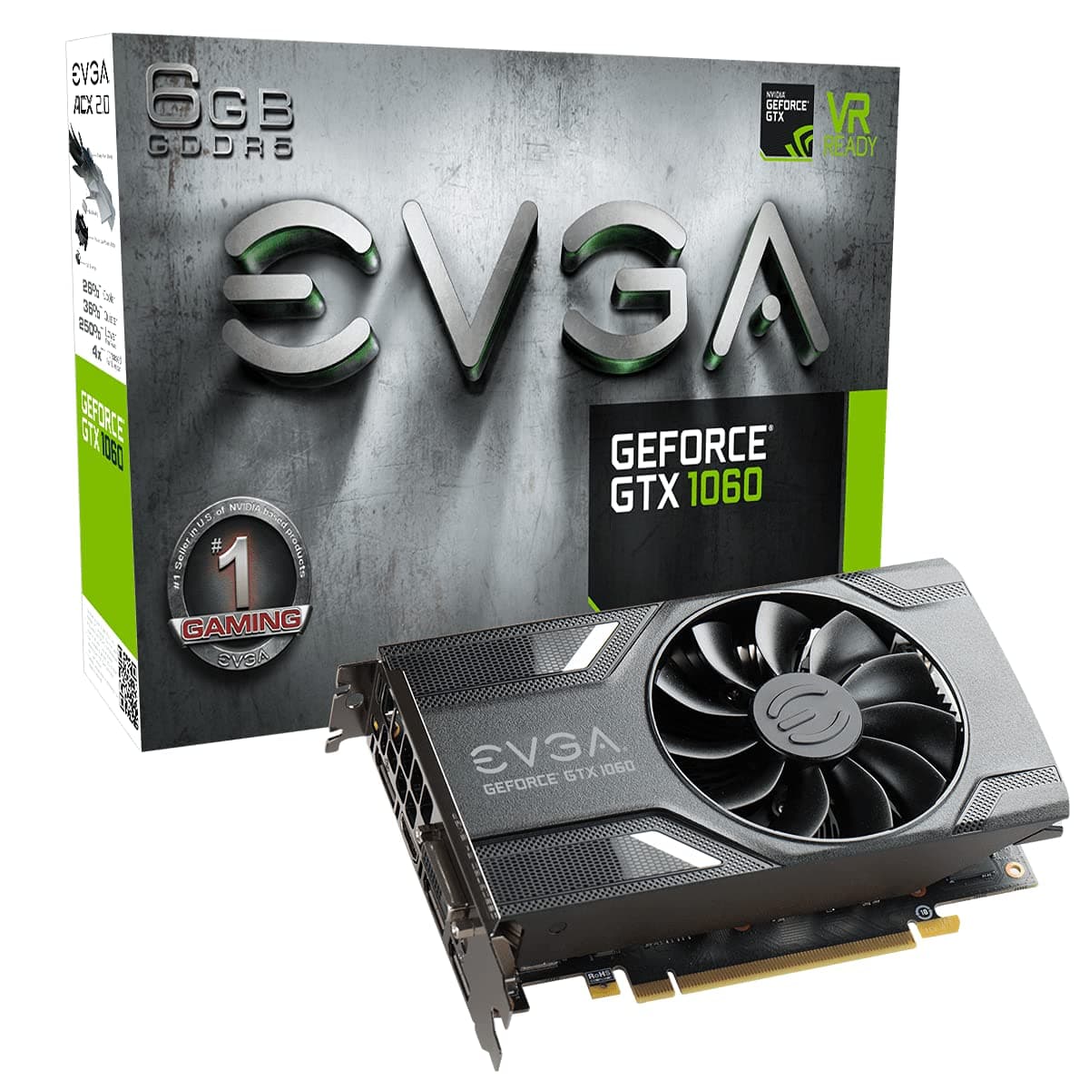 EVGA GeForce GTX 1060 6GB GAMING, only 6.8 in, Perfect for mITX Build Graphics Card 06G-P4-6161-KR