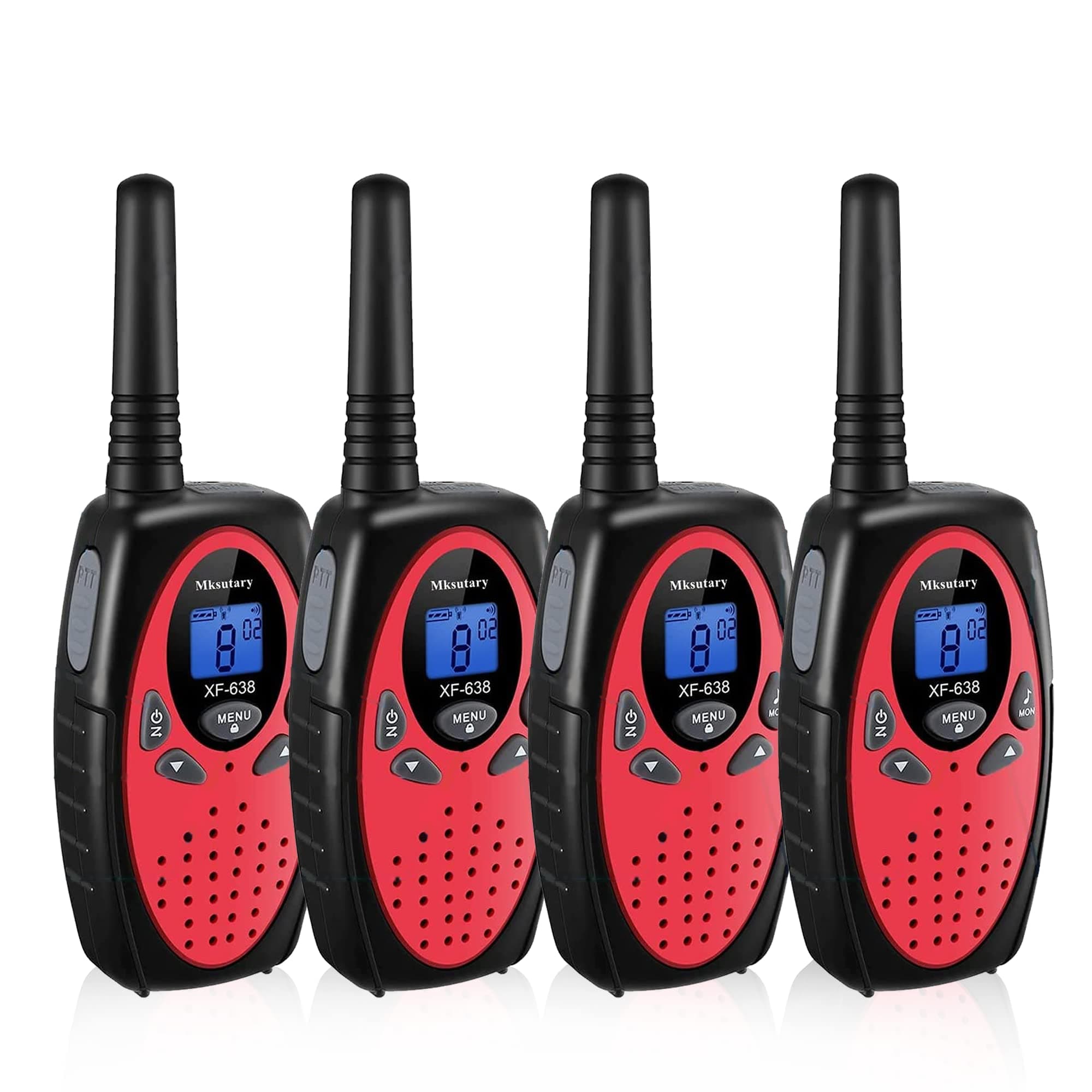 Walkie Talkies for Kids, 4 Pack 2 Way Radios Walkie Talkies Long Range 3 Miles 22 Channel Handheld Toy Gifts for 3-12 Years Boys Girls Camping Hunting Car Cruise Adventure Game Red