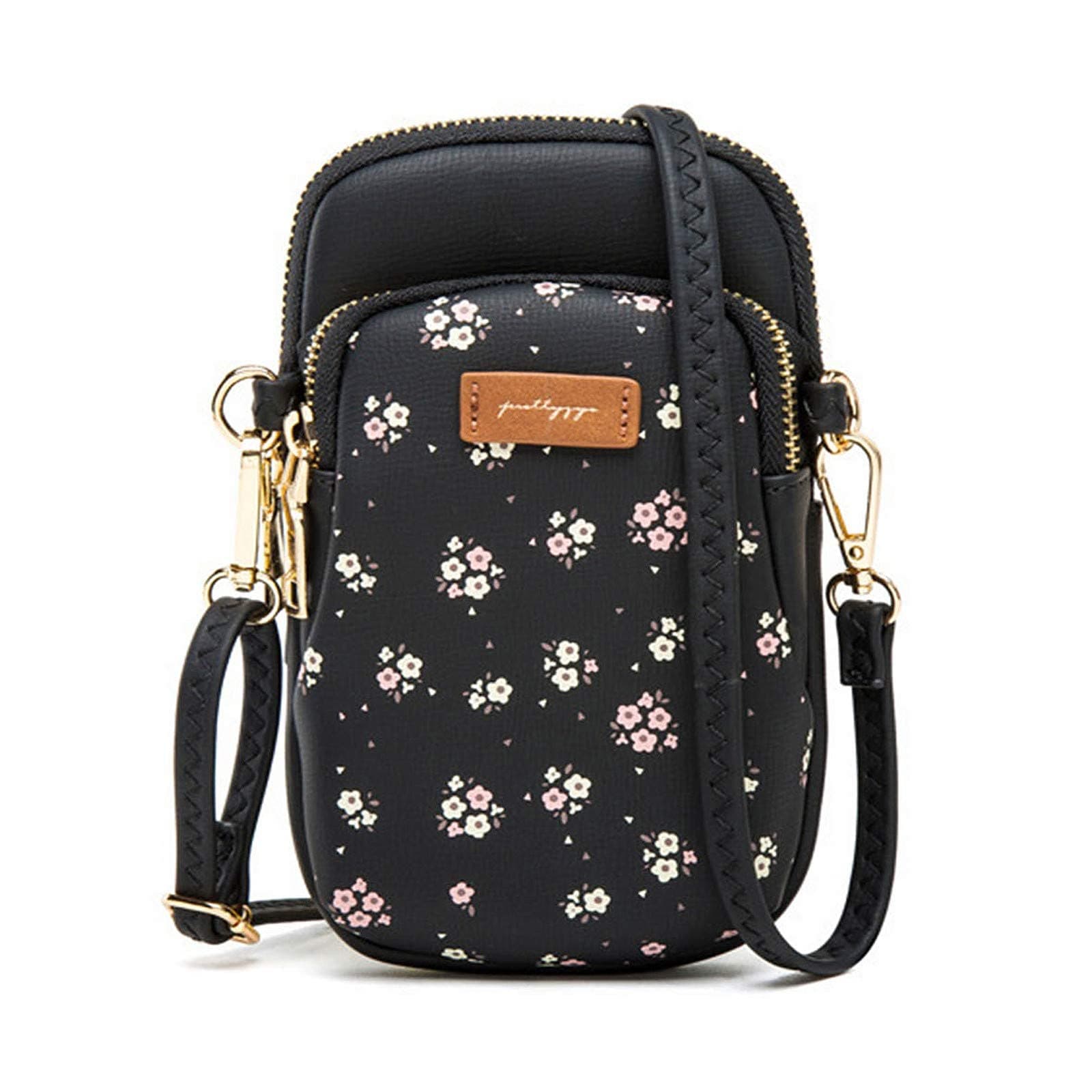 Small Crossbody Purse for Girls, PU Leather Cell Phone Wallet Shoulder Bag with Removable Strap