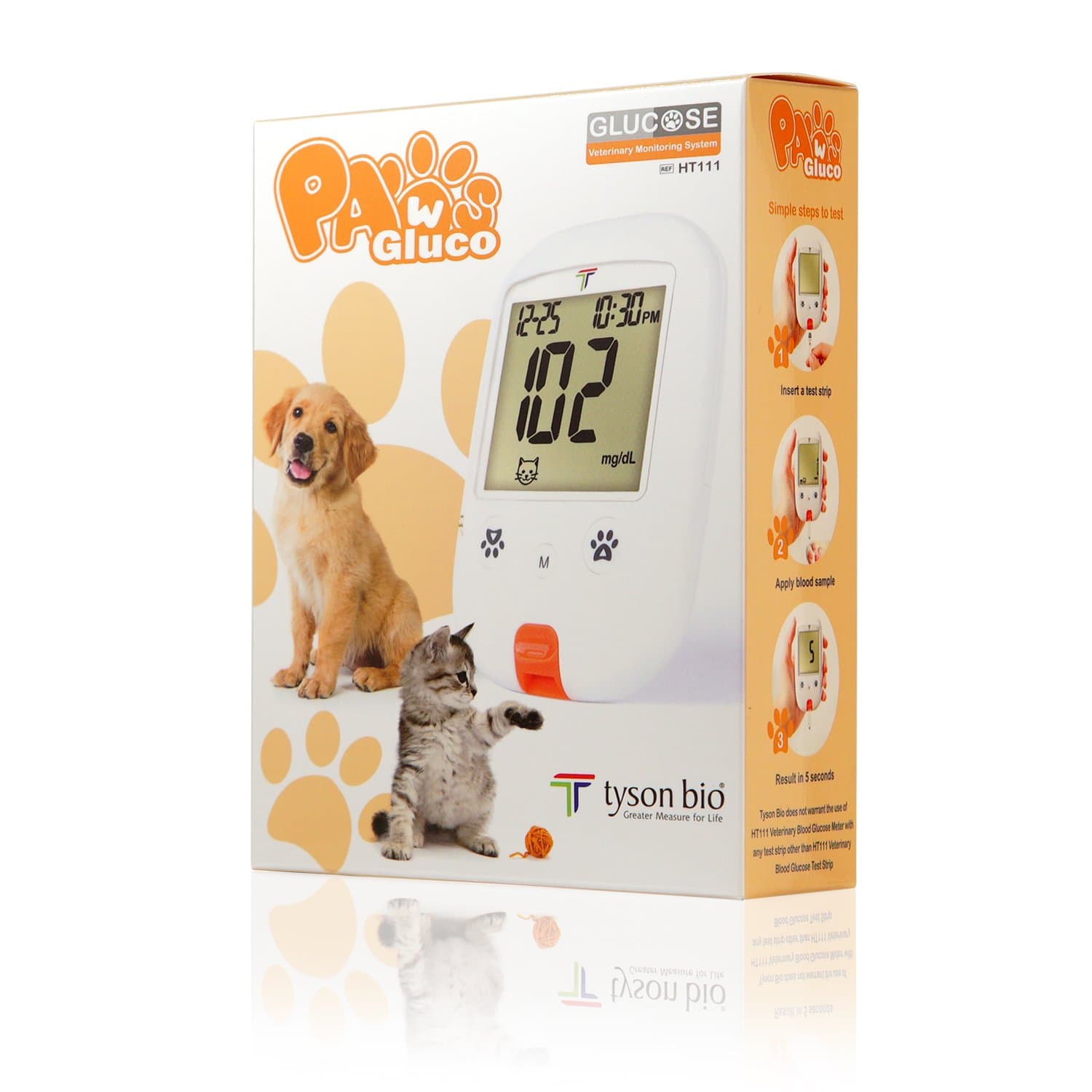 Blood Glucose Diabetes Monitoring System for Dogs, Cats & Horses | Animal Glucose Meter, 10 Test Strips, 10 Lancets, Lancing Device, Control Solution, Manual & Carry Case (EXP: 10/2019)