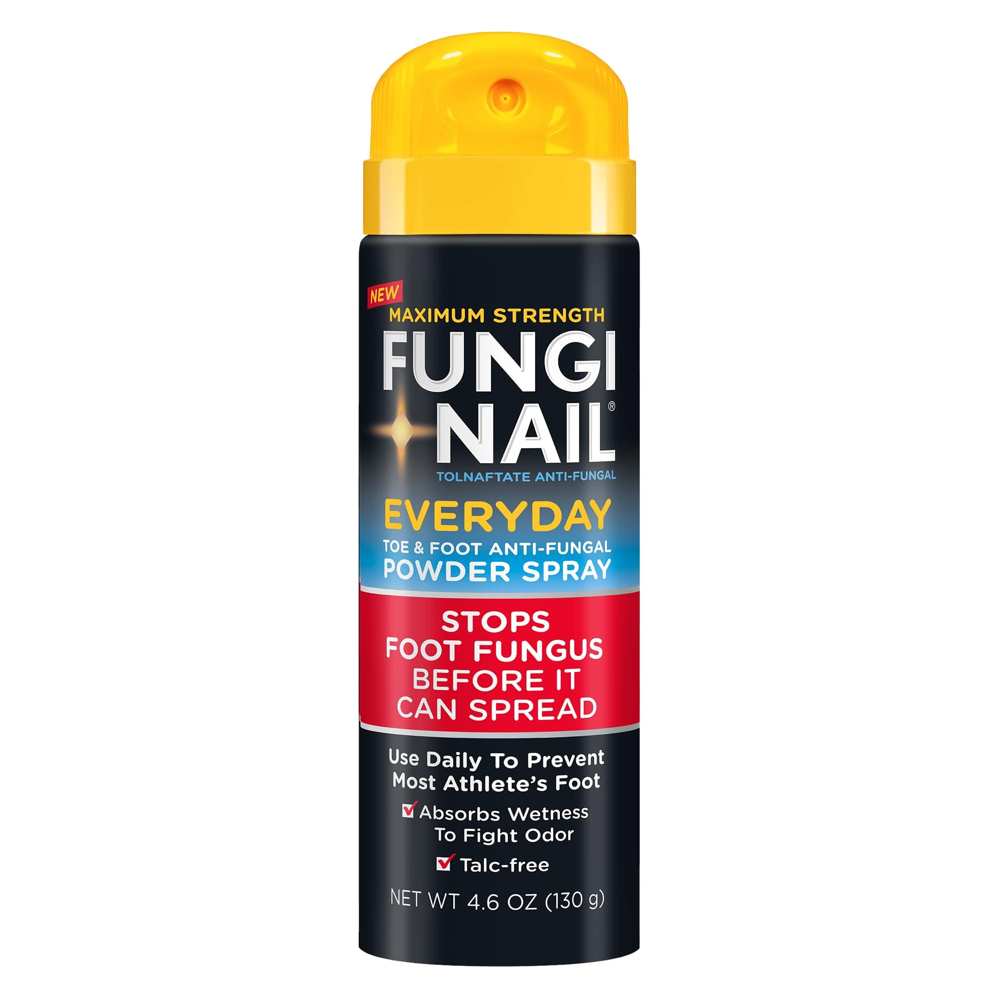 Fungi-Nail Everyday Anti-Fungal Powder Spray, 4.6oz, Stops Foot Fungus, Athletes Foot Spray, Absorbs Wetness for Odor Control, Talc-free