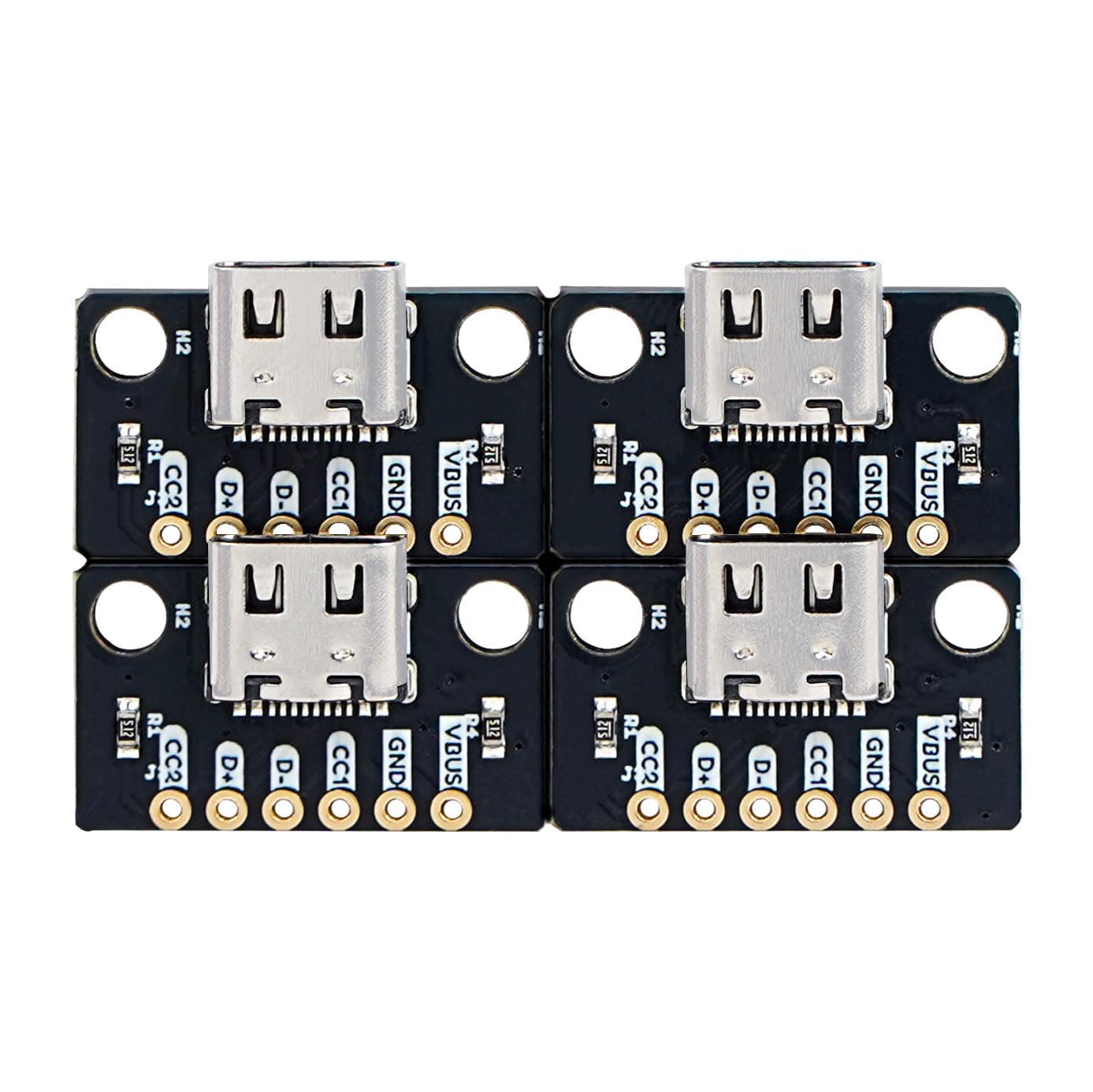 4pcs USB Type-C Breakout Board Serial Basic Breakout Female Connector Type PCB Converter Board