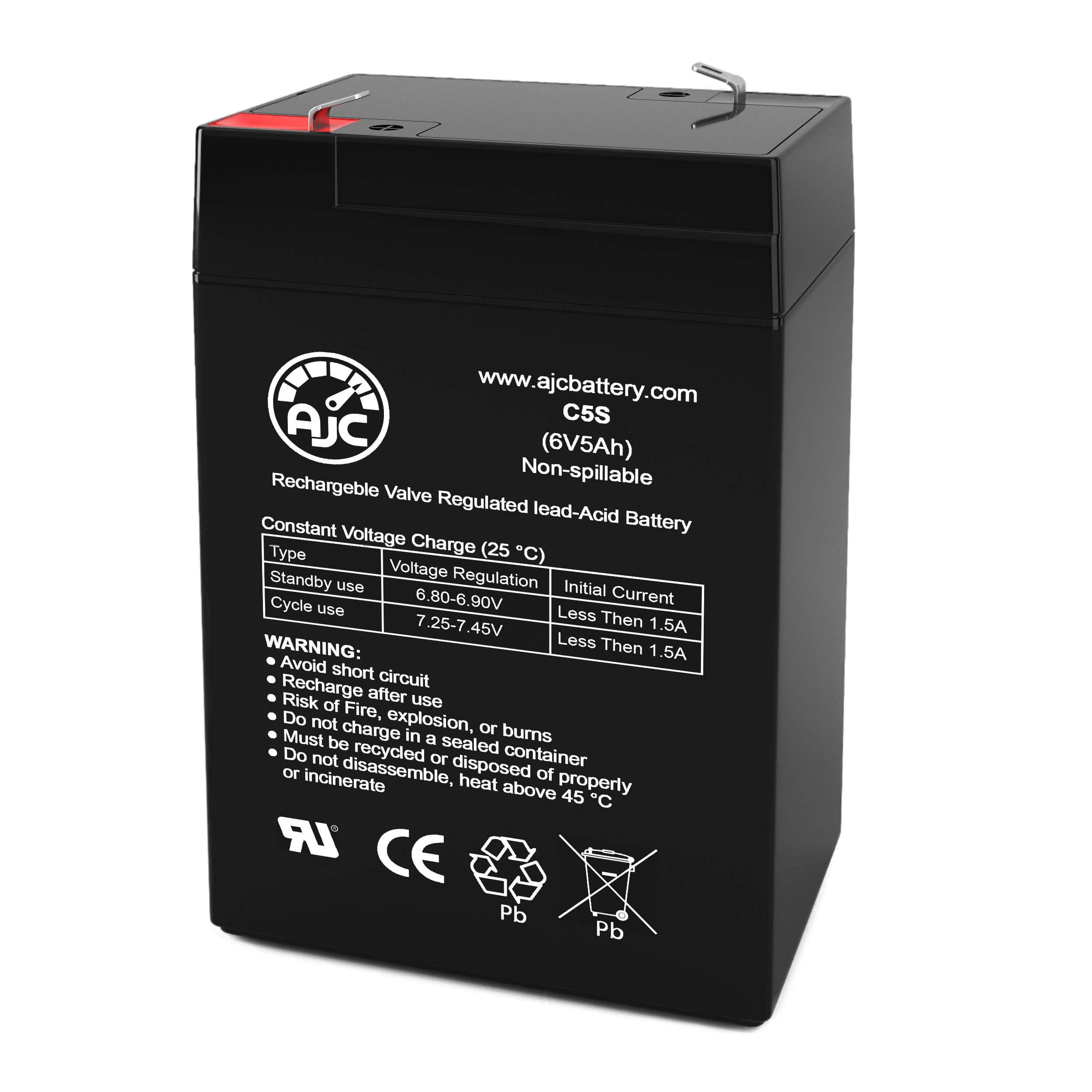 AJC Battery Compatible with Werker WKA6-5F 6V 5Ah Sealed Lead Acid Battery