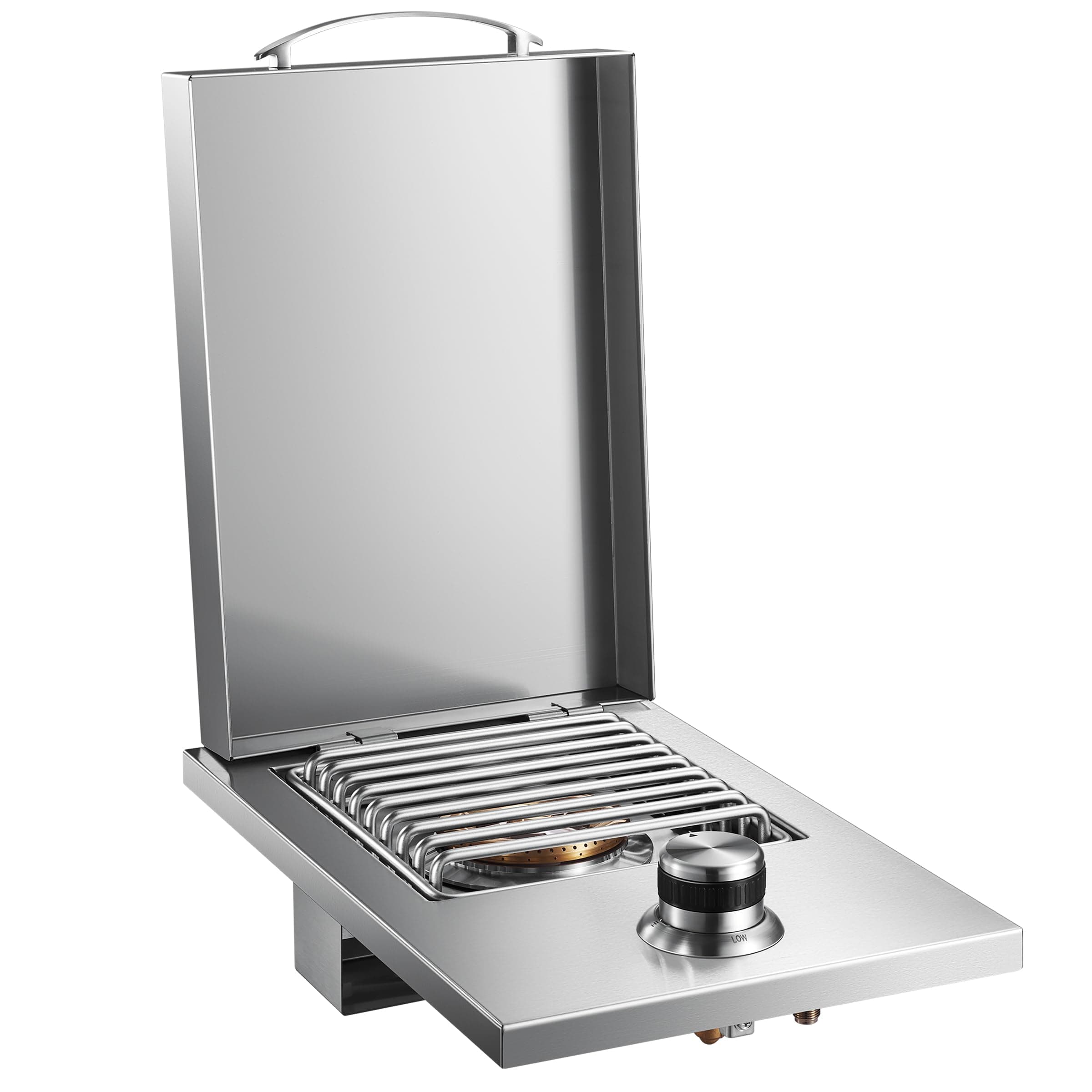 Outdoor Grill Drop-in Gas Single Side Grill Burner, 304 Stainless Steel, Natural Gas Built-in Side Burner