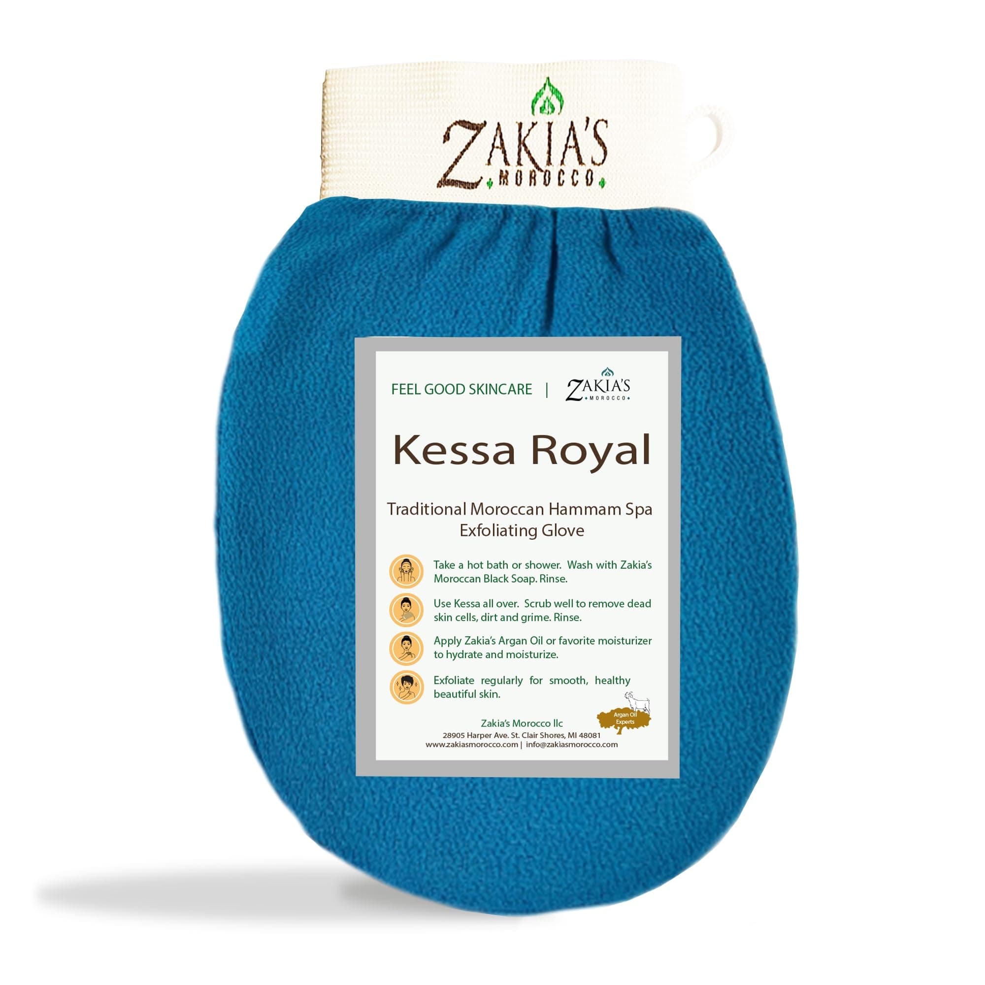 Kessa Exfoliating Scrub Glove - Teal Blue