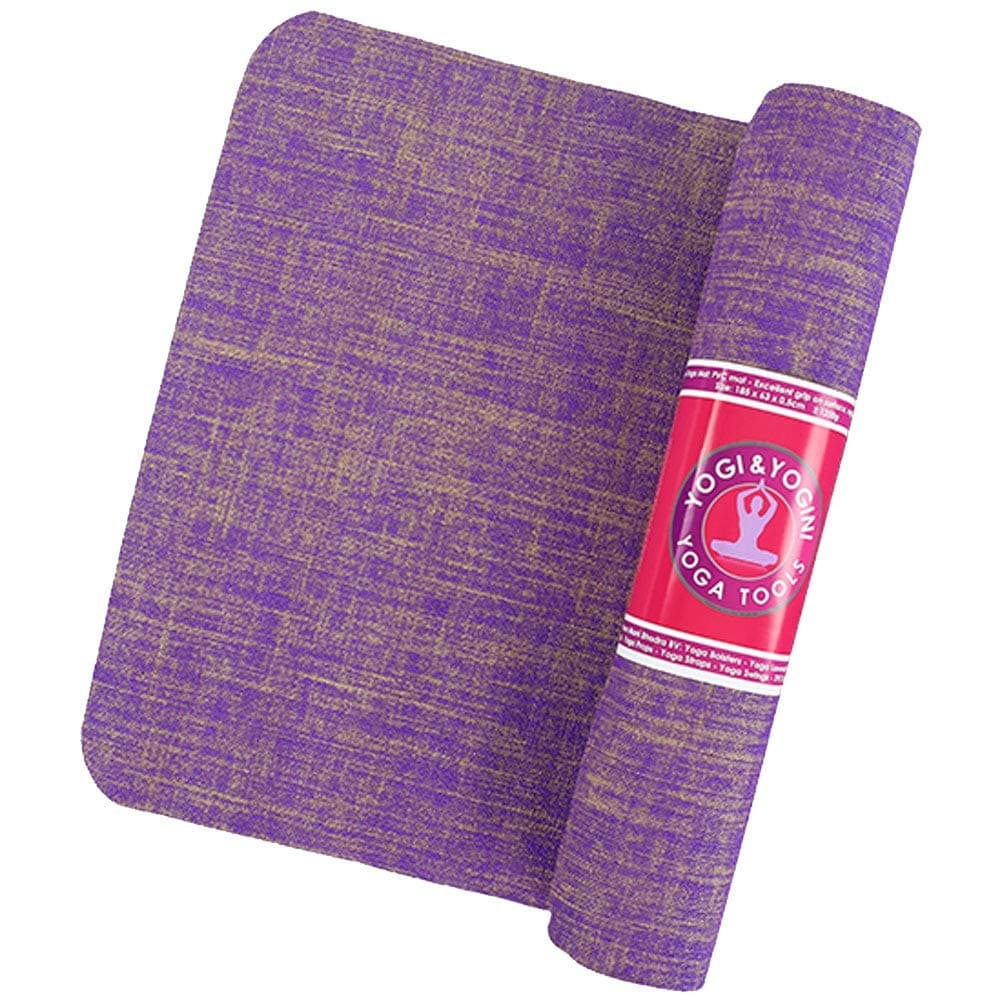 Eco Yoga Mat- Made of Jute- Excellent Grip, Water Resistant and Heat-Insulating (Violet)