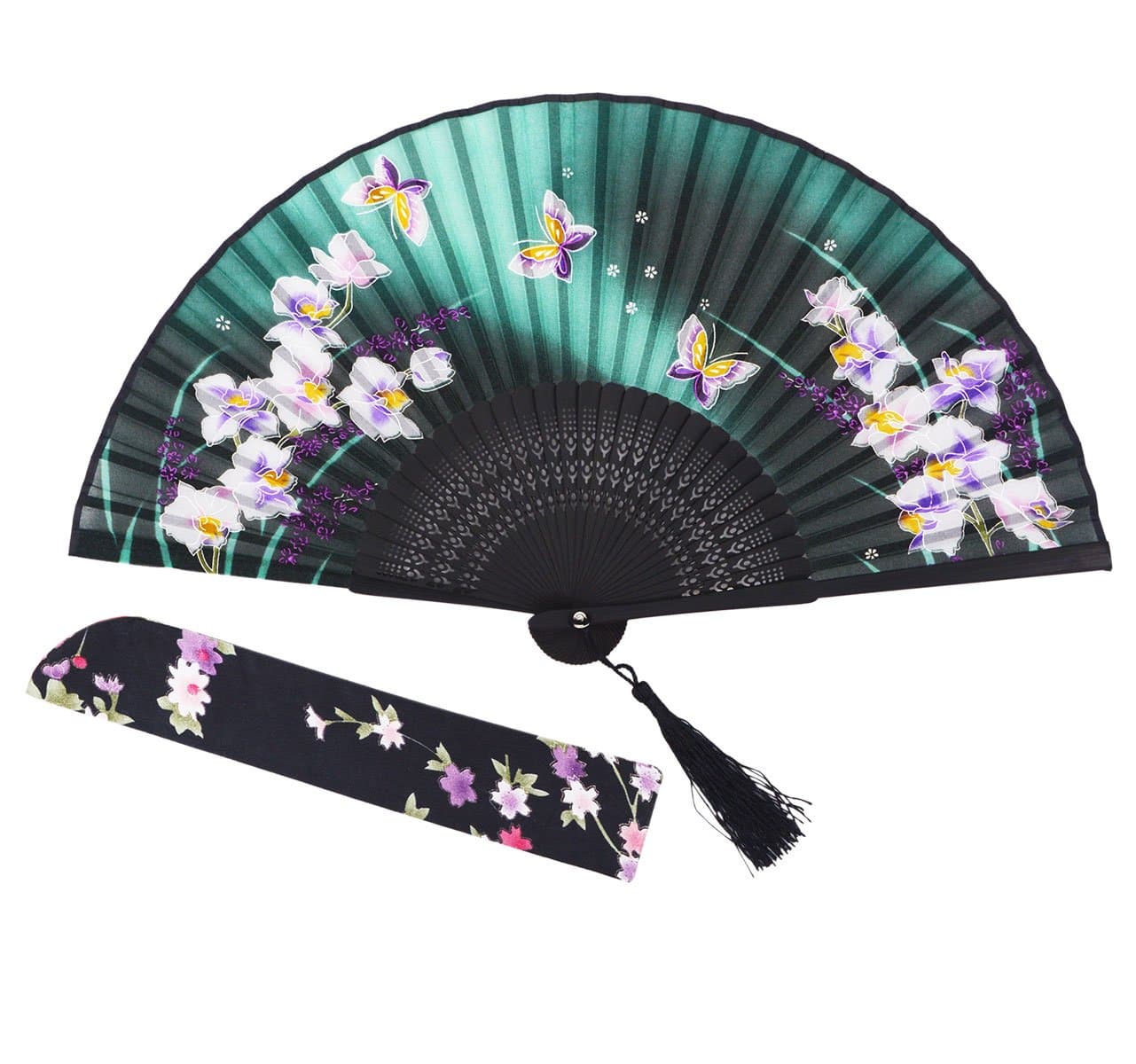 Amajiji 8.27" Women Folding Fan Hand Fan,Chinease/Japanese Vintage Retro Style NQE (HQJ-1001)