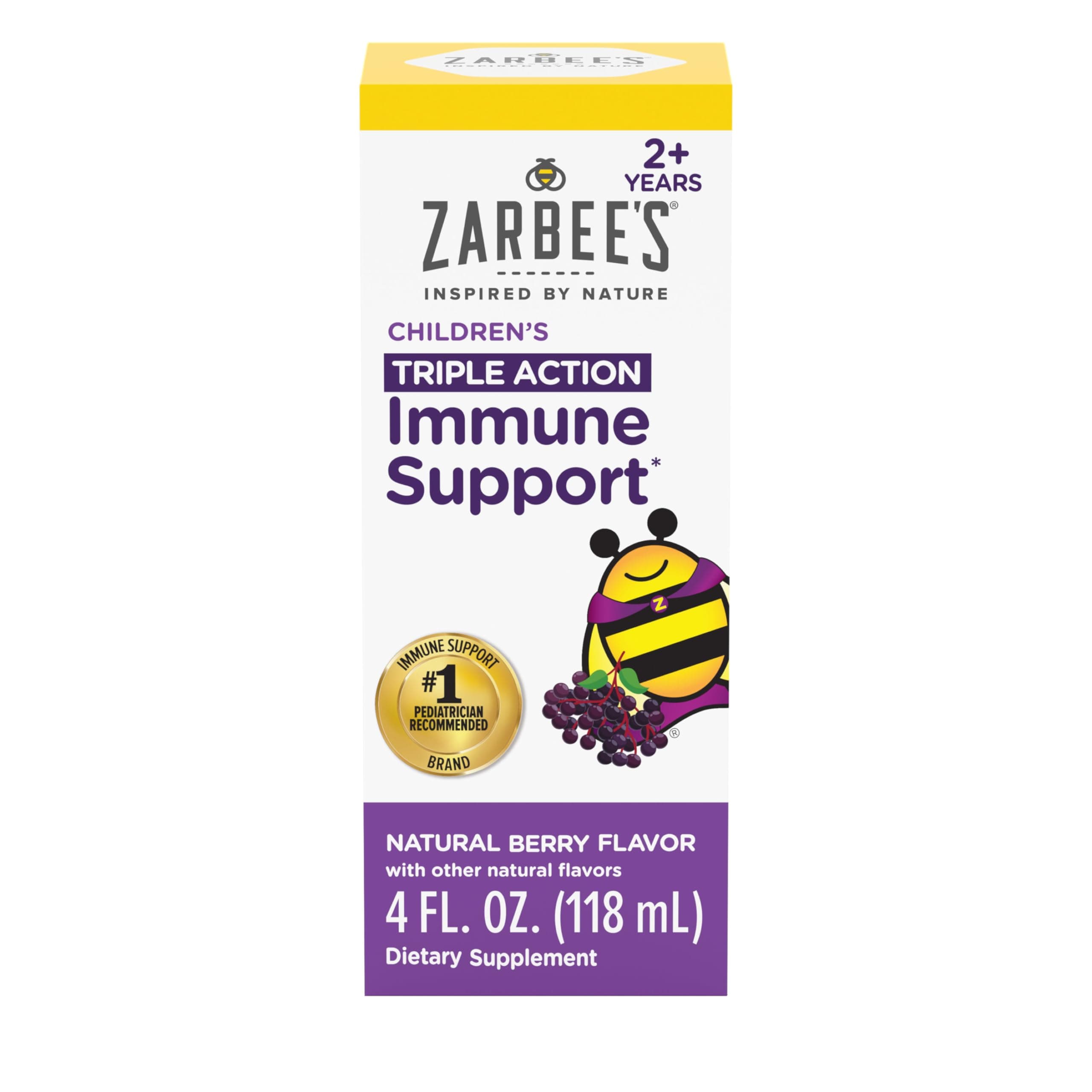 Naturals Children's Black Elderberry Syrup for Immune Support* with Real Elderberry, Vitamin C, and Zinc, 4 Ounce Bottle