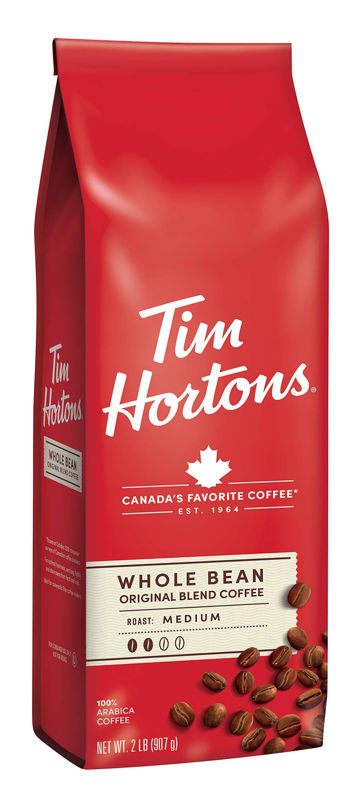 Tim Horton's 100% Arabica Medium Roast, Original Blend, Whole Bean Coffee, 2 pound by Tim Hortons
