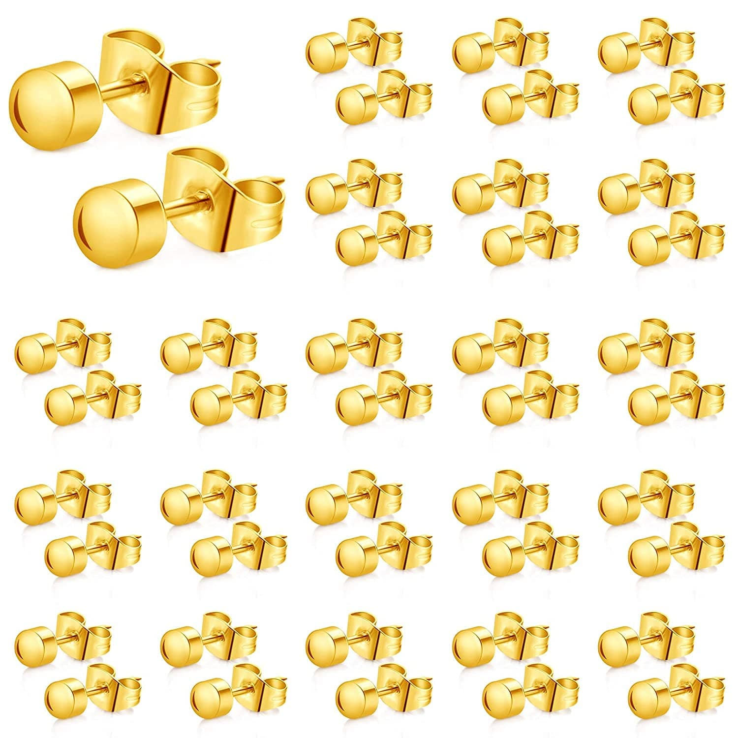 Unisex Ear Piercing Studs – Surgical Steel Sterile Earrings Set, 12 Pairs for Nose, Navel & Body Piercing