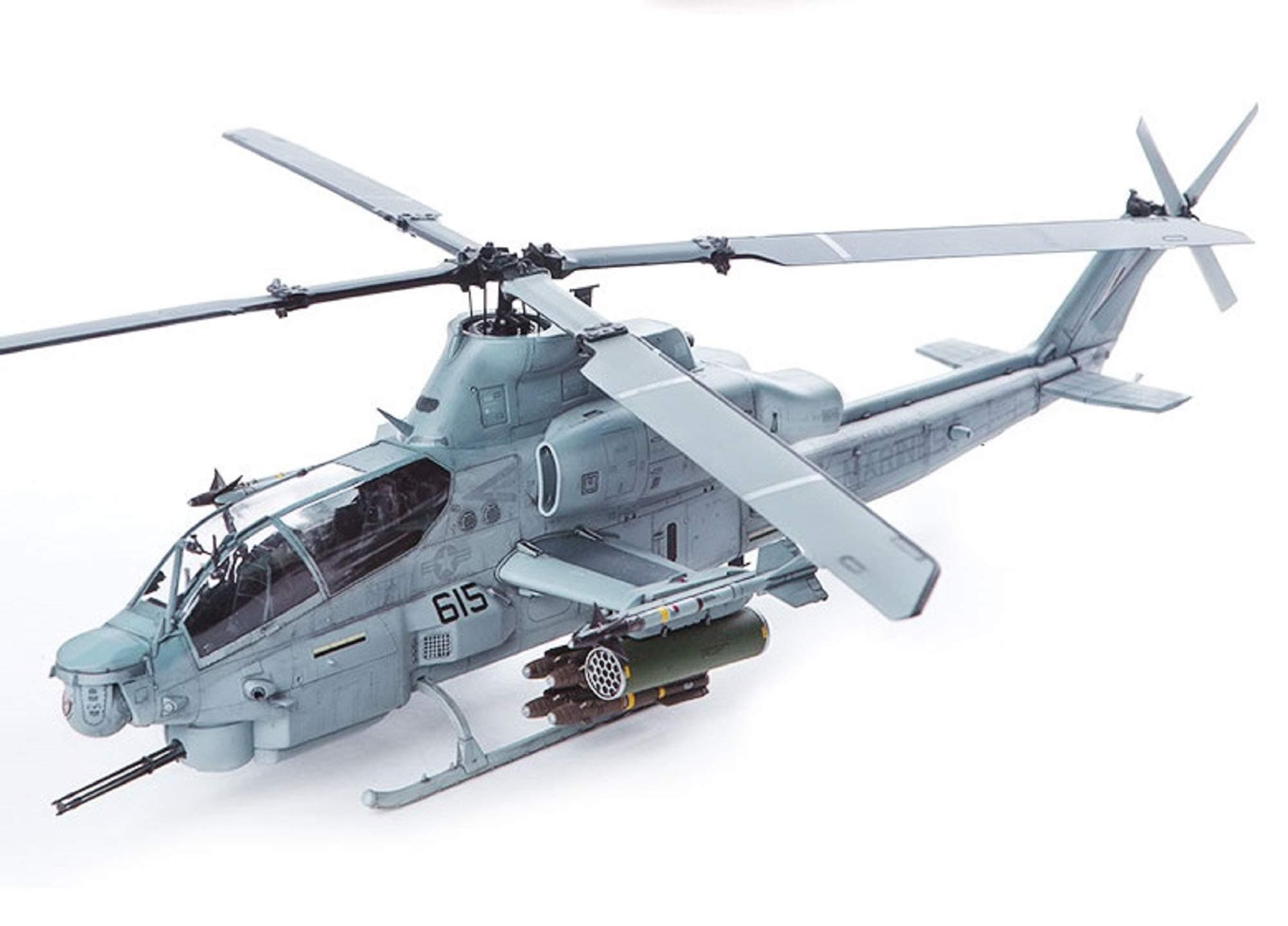 Academy 12127 1:35 Scale USMC US Marine Corps AH-1A Shark Mouth Plamodel Plastic Model Helicopter Airplane Kits Toy (Paint Not Included)