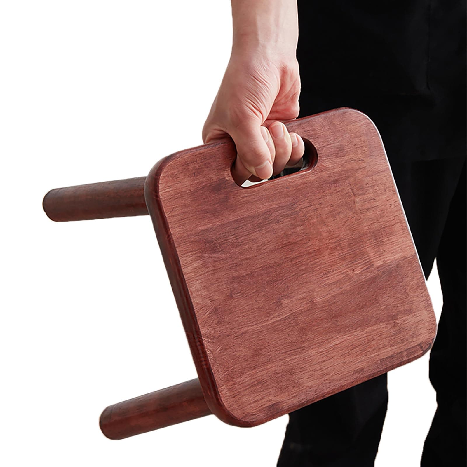 Wooden Step Stool Kids Chair Toddler Sensory Table Plant Stool with Handles Portable Non-Slip for Bathroom Kitchen Furniture Decor Children's Activities 1 Pack Size：9.3"