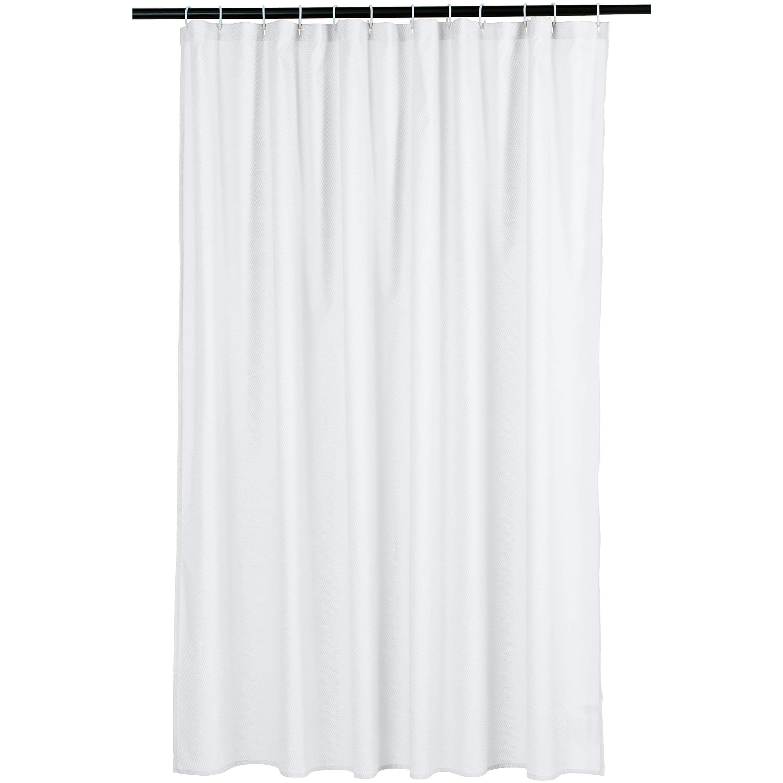 Lightweight Super Soft Easy Care Microfiber Waffle Texture Shower Curtain , 1.83 M x 1.83 M, White
