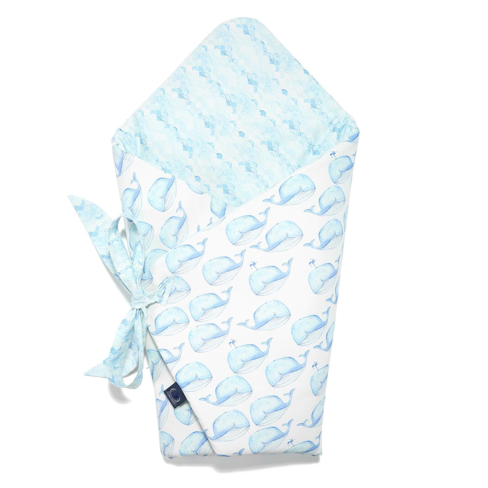 Sevira Kids Baby Boys' Sleeping Bag blue Baleine Moby Dès la naissance - 3/4 Mois environ, 75 x 75 Cm