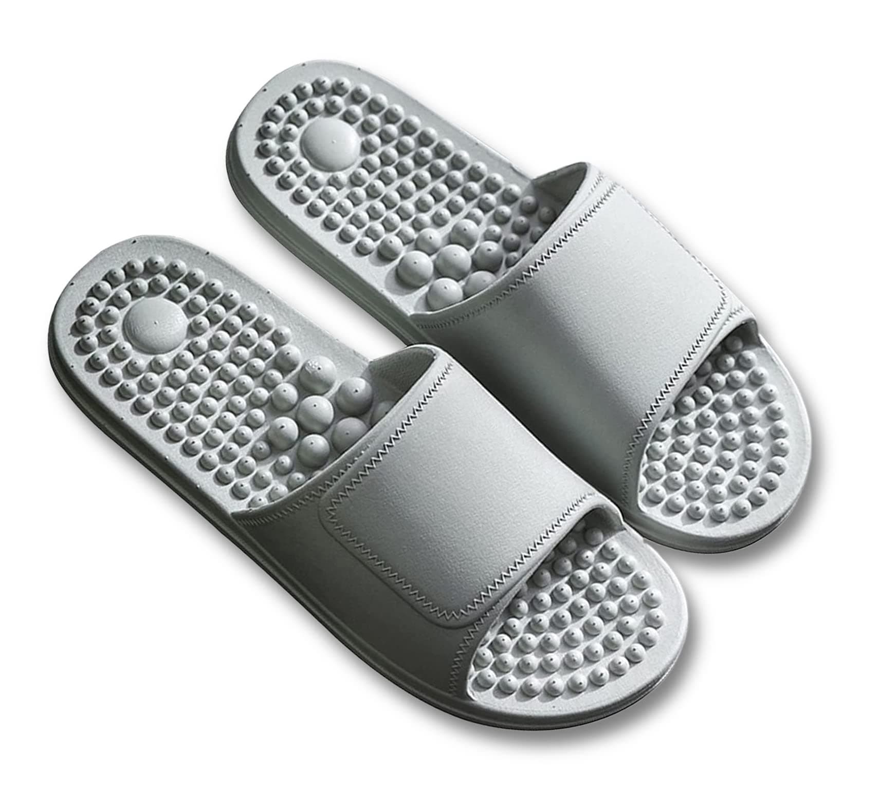 Xnlonby Acupressure Reflexology Massage Slippers Sandals for Men & Women Relief Plantar Fasciitis Sandals, Boost Circulation Improves Massage Therapy for Men Women Health(Size:8.5-9 Men,Color:Gray)
