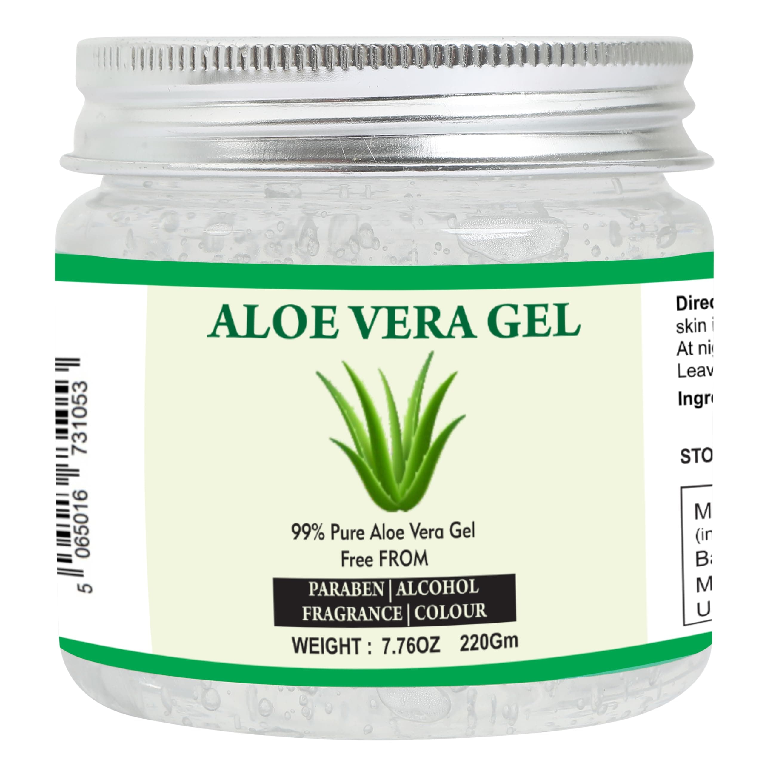 Aloe Vera Gel | 99% Pure Natural Aloe Gel | For Moisturizing Face Skin & Hair Care,Durable Moisturizing Hydrating Soothing | Non-Sticky (7.76 oz)