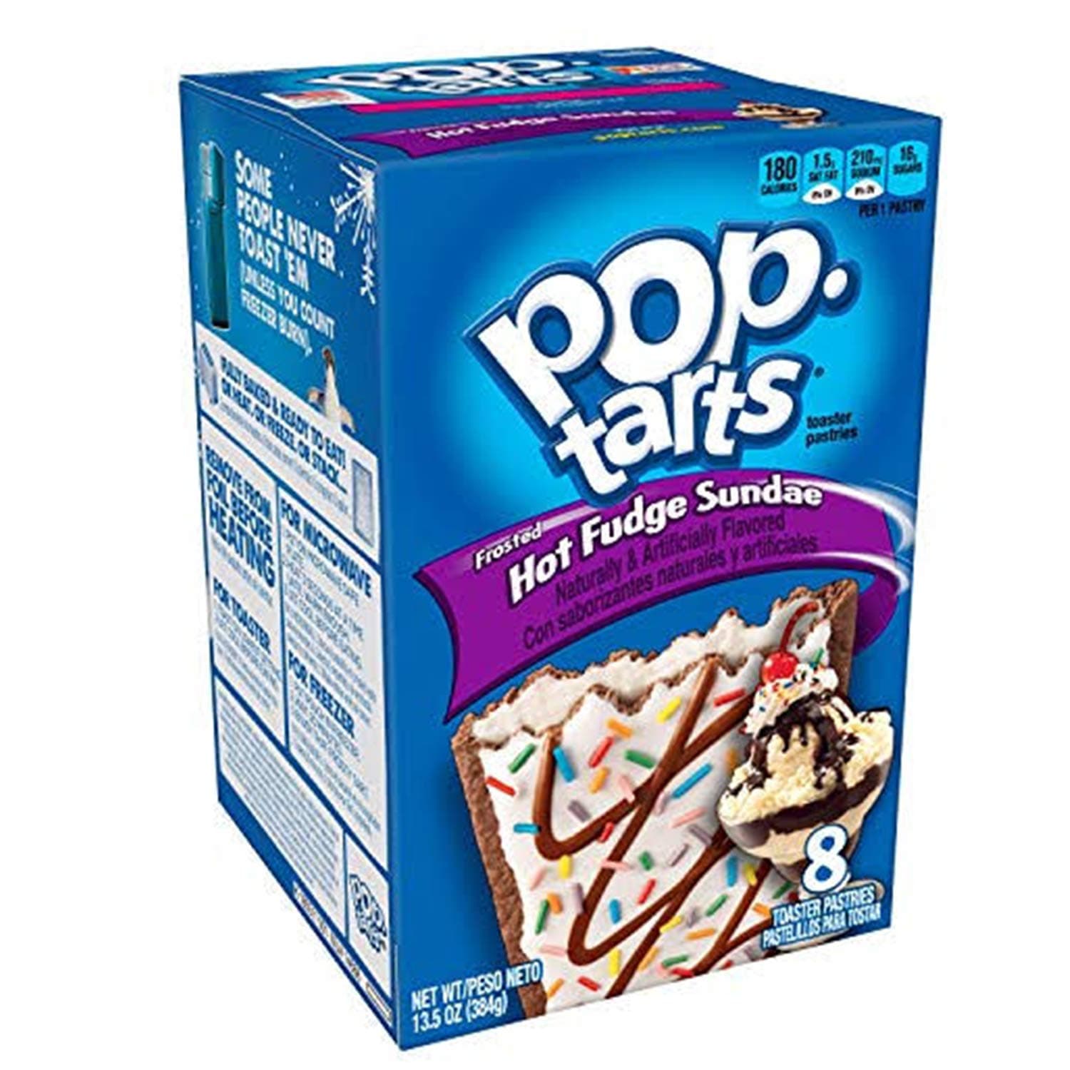 Toaster Pastries, Breakfast Foods, Baked in the USA, Frosted Hot Fudge Sundae, 13.5oz Box (8 Toaster Pastries)