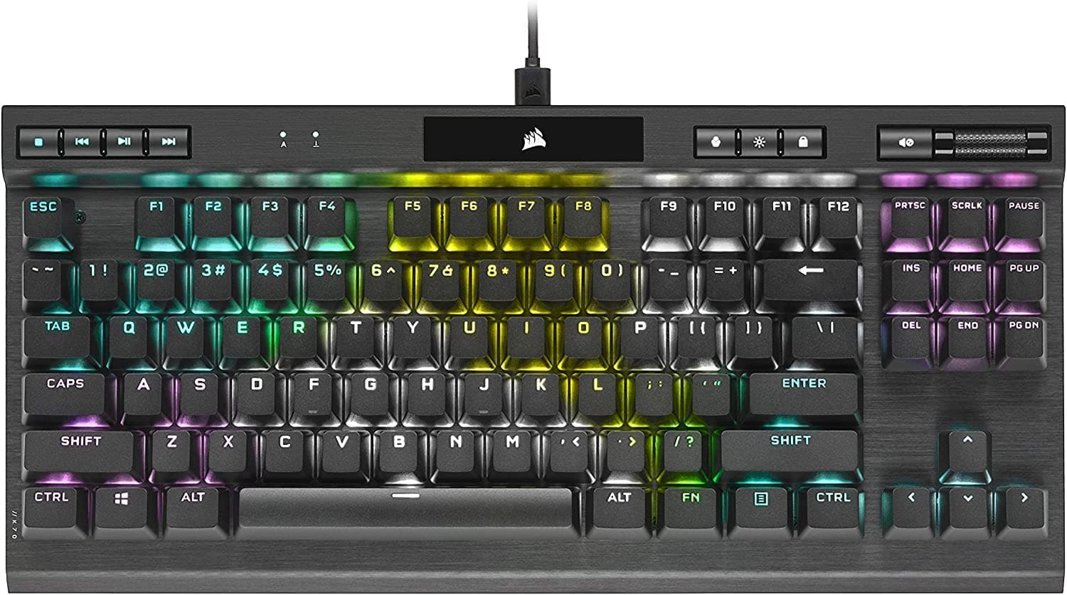 Corsair K70 RGB TKL (CH-9119014-NA) Champion Series Mechanical Gaming Keyboard — Cherry MX Speed (Renewed)