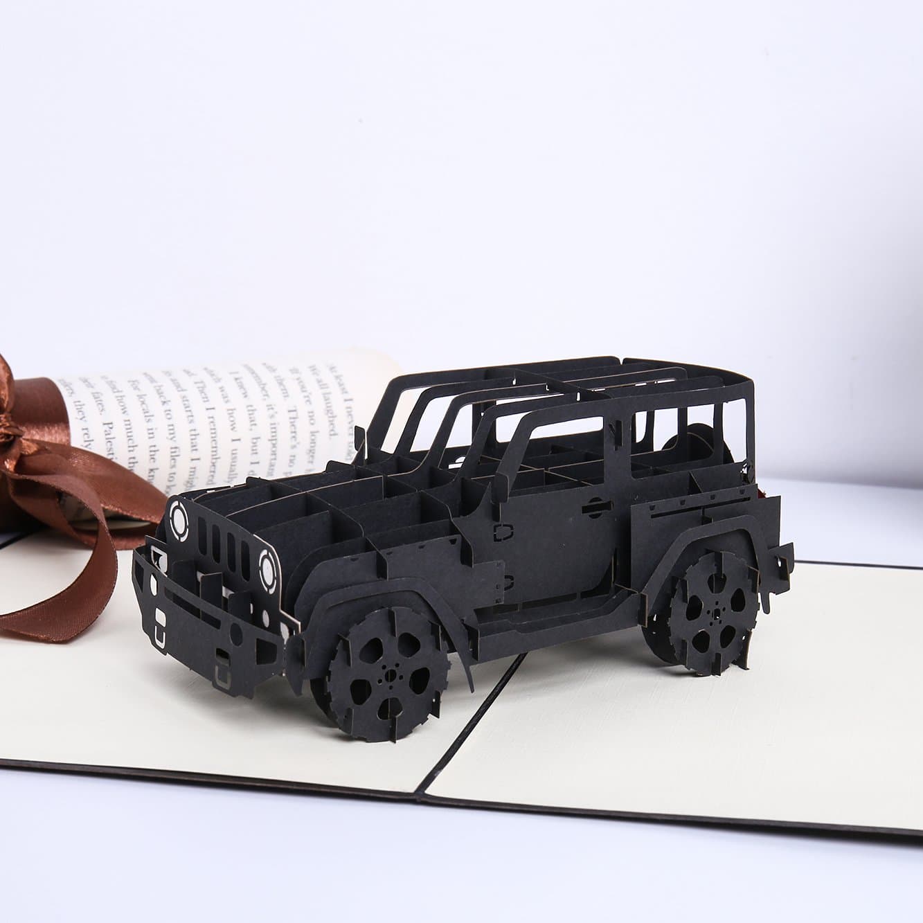 Liif Trendy Jeep Pop Up Card Card, 3D Car Card, Pop Up Card for Birthday, Father's Day, Graduation, Congratulations, Get Well, New Business, Handmade Gift