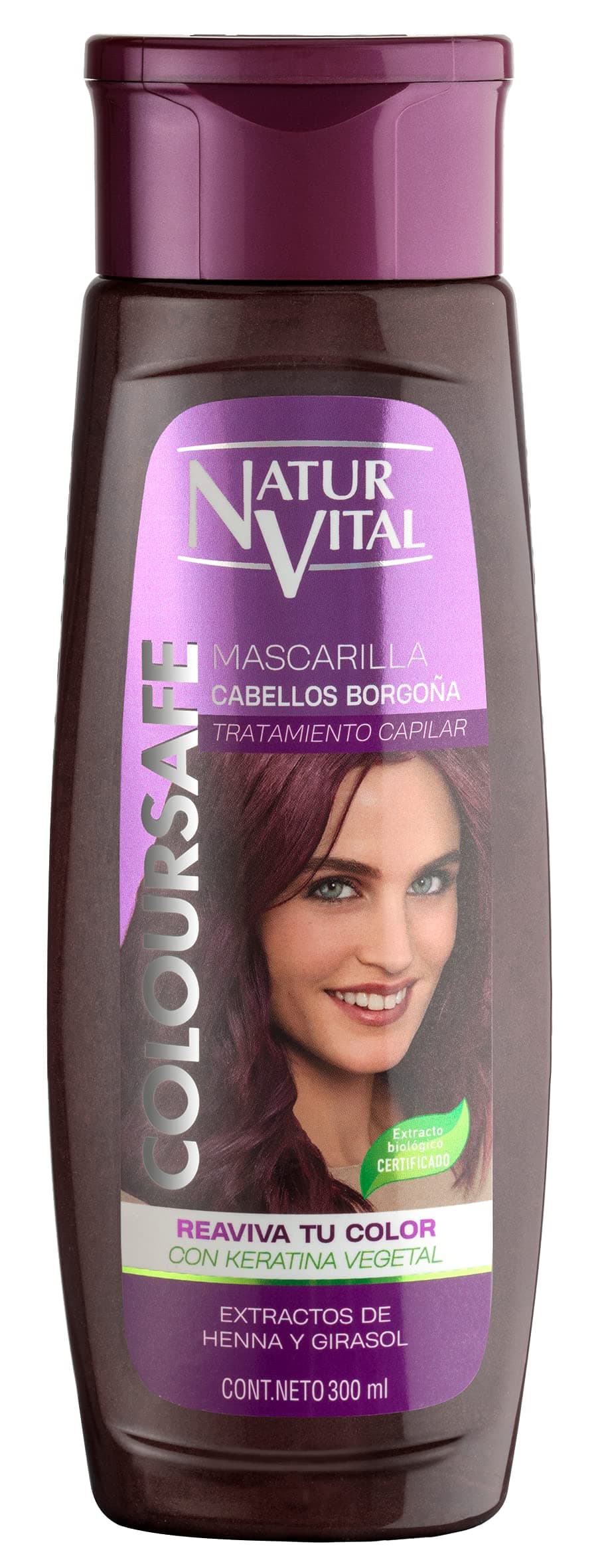 Burgundy for Red Hair Refresher Coloursafe Hair Mask 300 ml. No Parabens,Organic Certified Extract