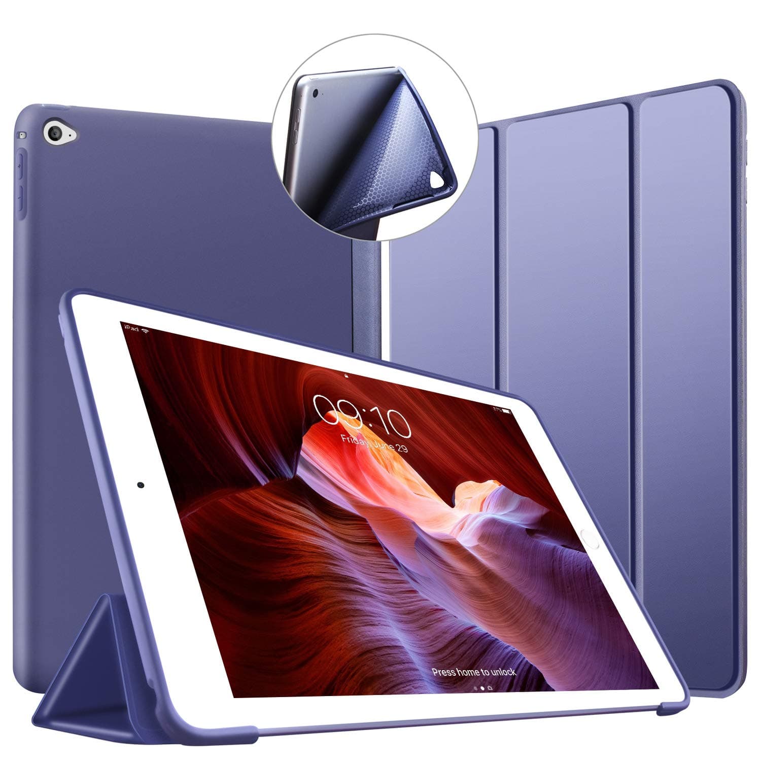 VAGHVEO iPad Mini 4 Case, Ultra-slim Lightweight Trifold Cover Stand Smart Case [Auto Sleep/Wake] with Flexible Soft TPU Back Cover for Apple iPad Mini 4 7.9 inch [NOT for iPad Mini 1/2/3], Navy Blue