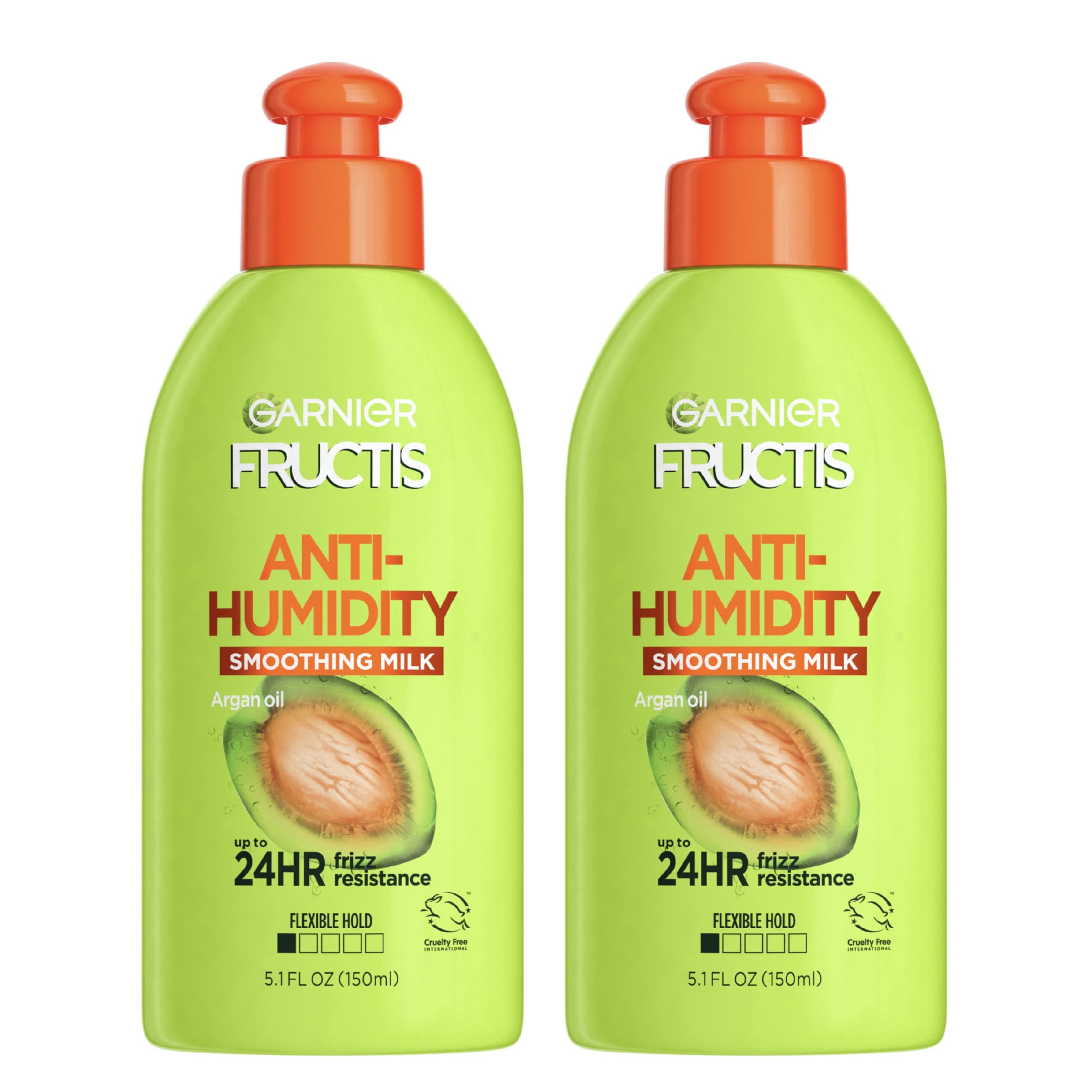 Garnier Fructis Style Anti-Humidity Smoothing Milk, All Hair Types, Sleek, 5.1 Fl Oz (Pack of 2)