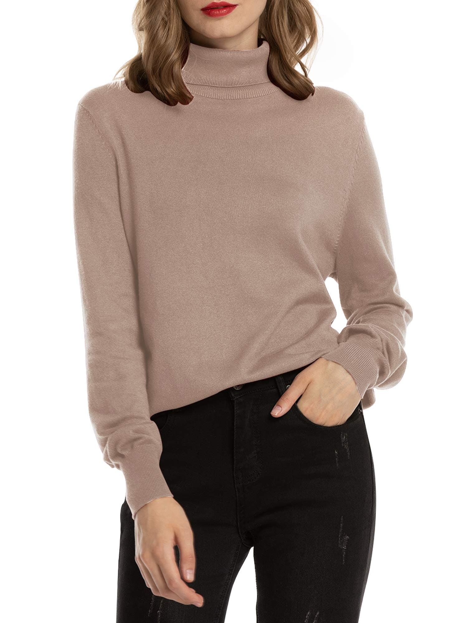 Woolen BloomWomen's Turtle Neck Jumpers Polo Neck Ladies Jumper High Neck Tops Pullover Knitwear Sweater