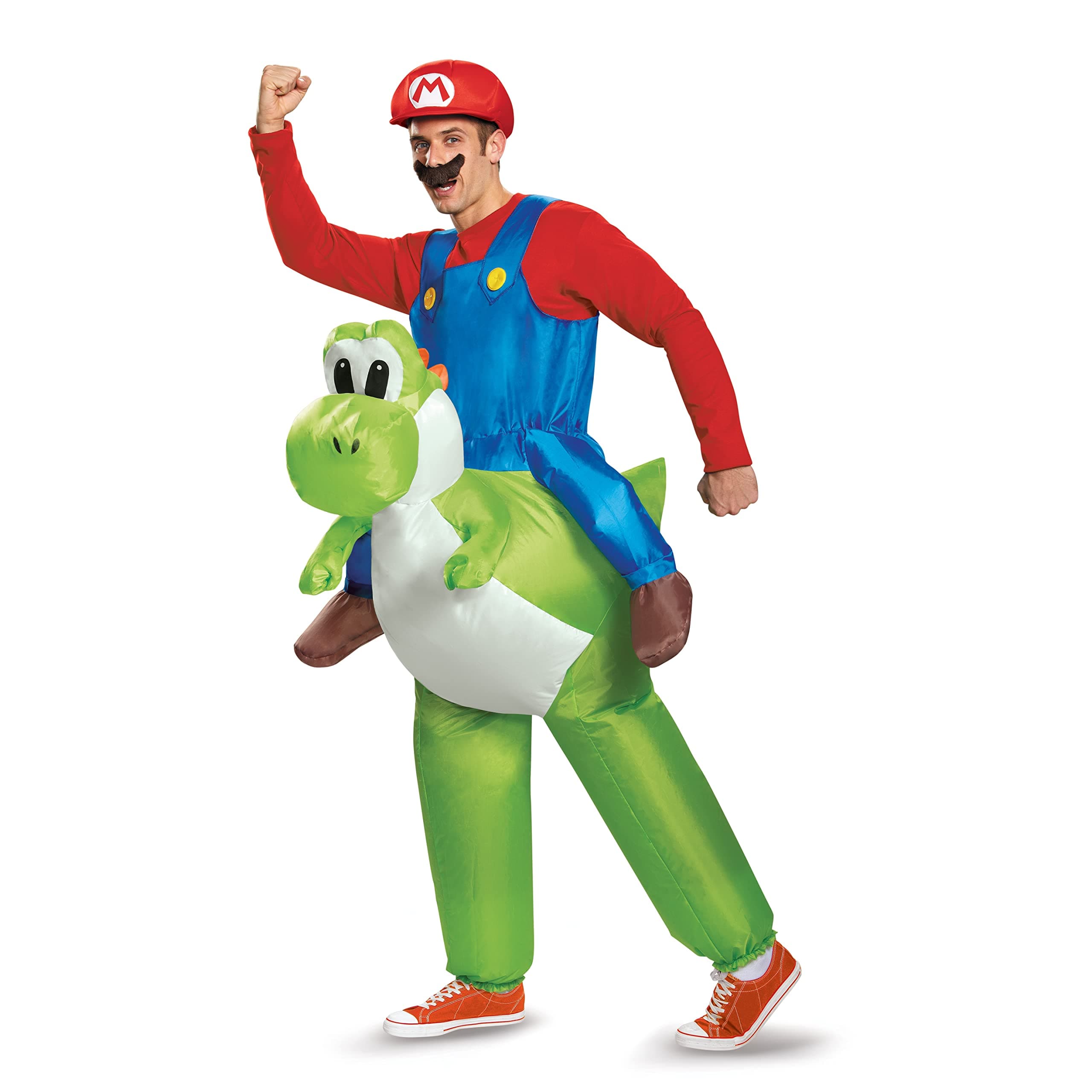 Mario Riding Yoshi Adult Inflatable Costume