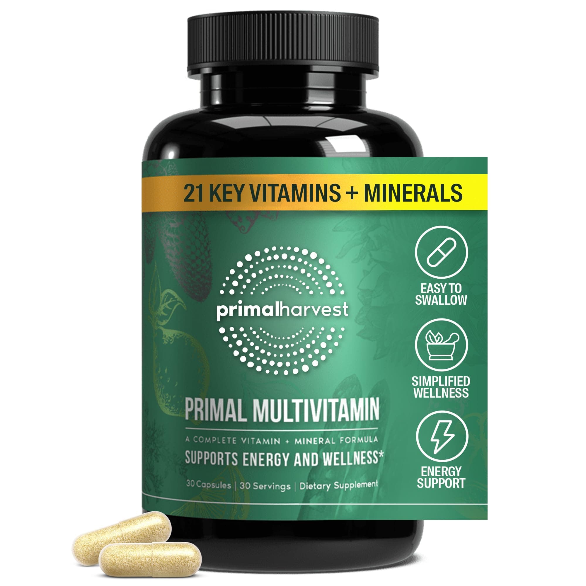 Multivitamin for Women and Men Vitamin A, Vitamin C, Vitamin D and E, Vitamin B12, B6, Biotin, Zinc Supplements, 30 Capsules