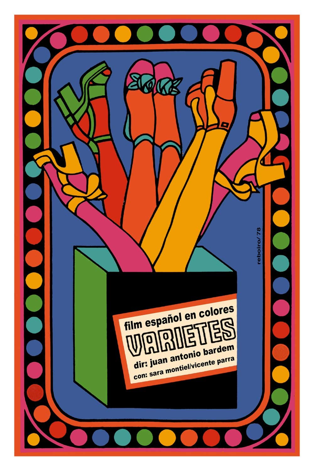 13"x19"Decoration Poster.Spaniard film by Juan Antonio Bardem.Varietes.Sara Montiel.Vicente Parra.Psychedelic colors.Club dancers.6991